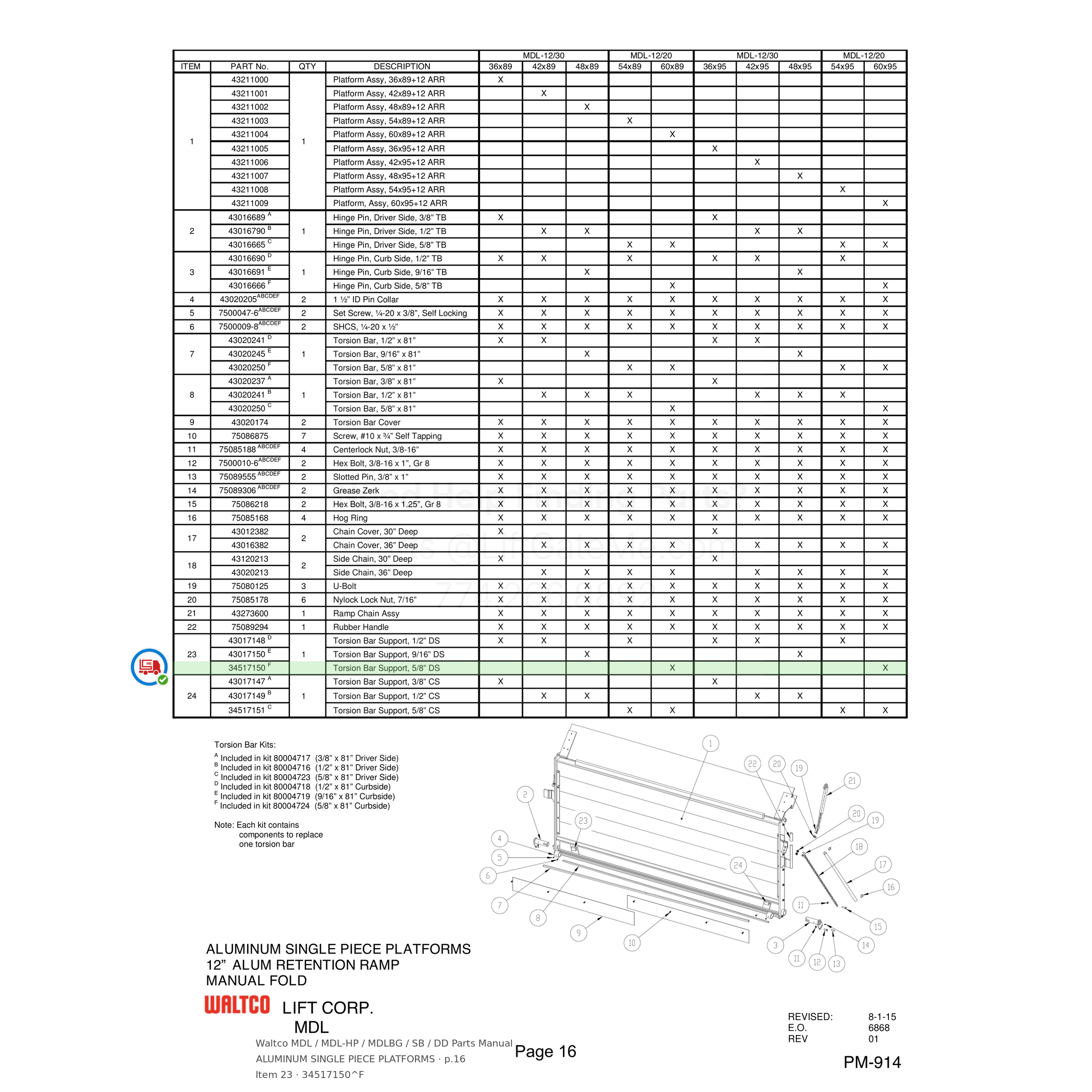 Waltco MDL / MDL-HP / MDLBG / SB / DD