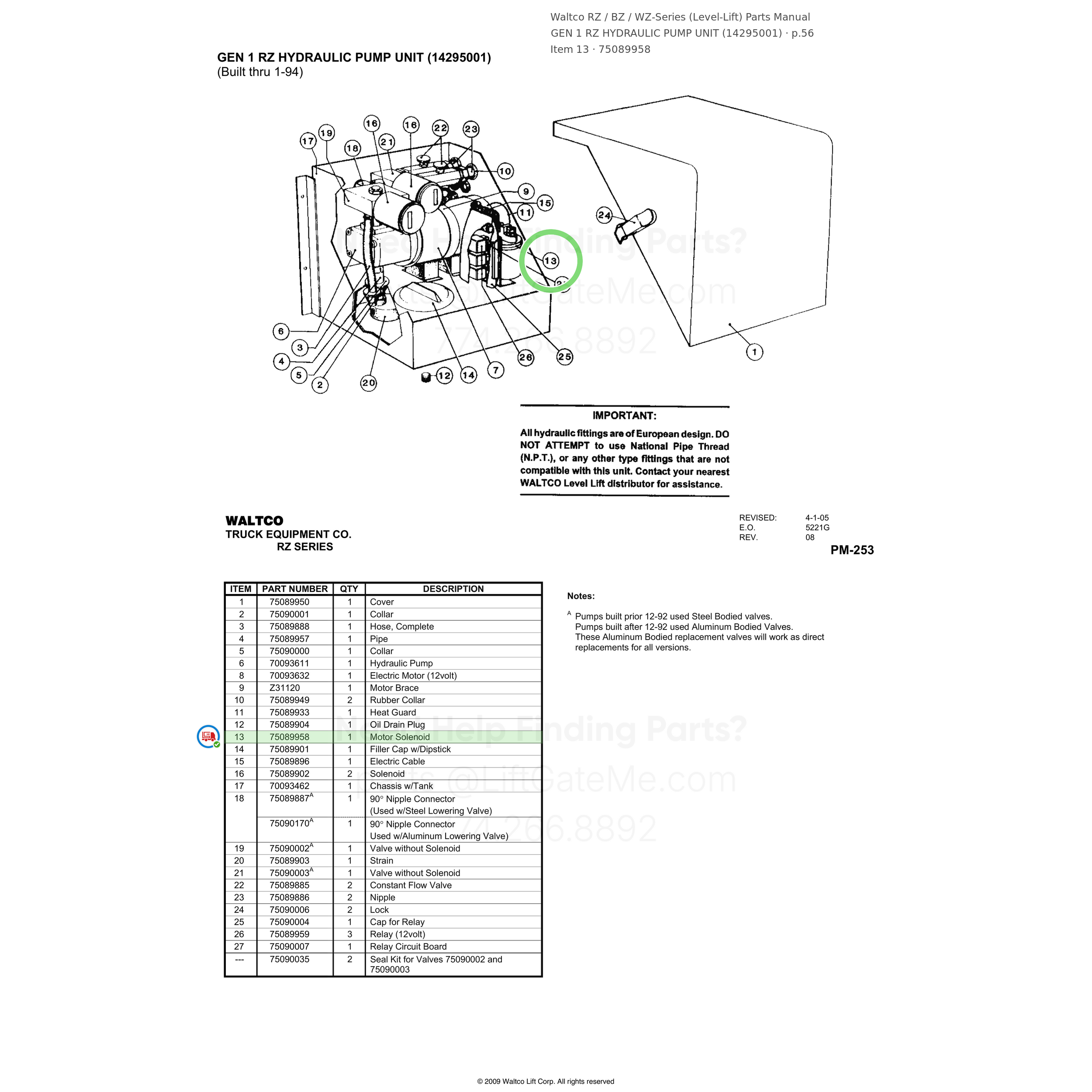 Waltco RZ / BZ / WZ-Series (Level-Lift)