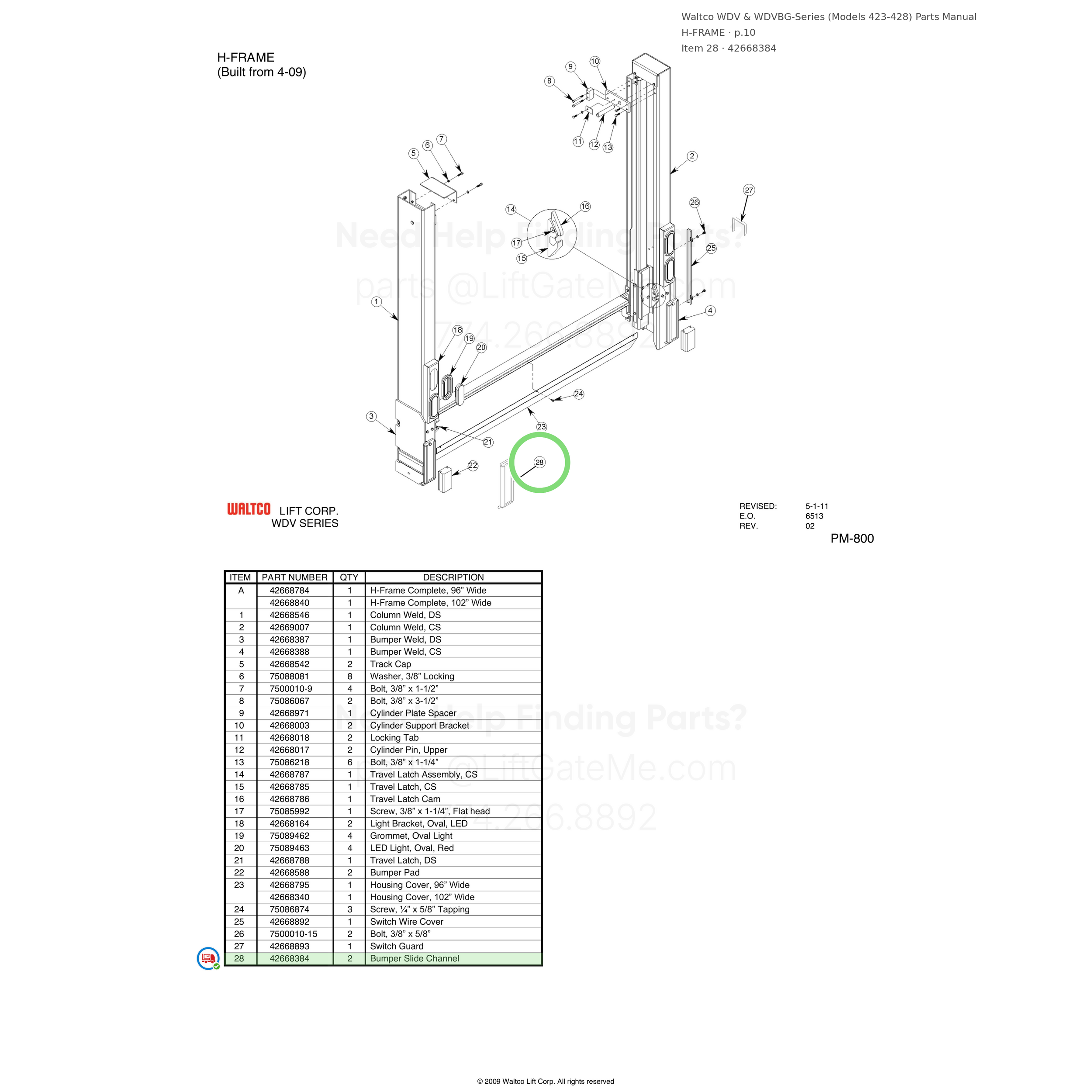 Waltco WDV & WDVBG-Series (Models 423-428)