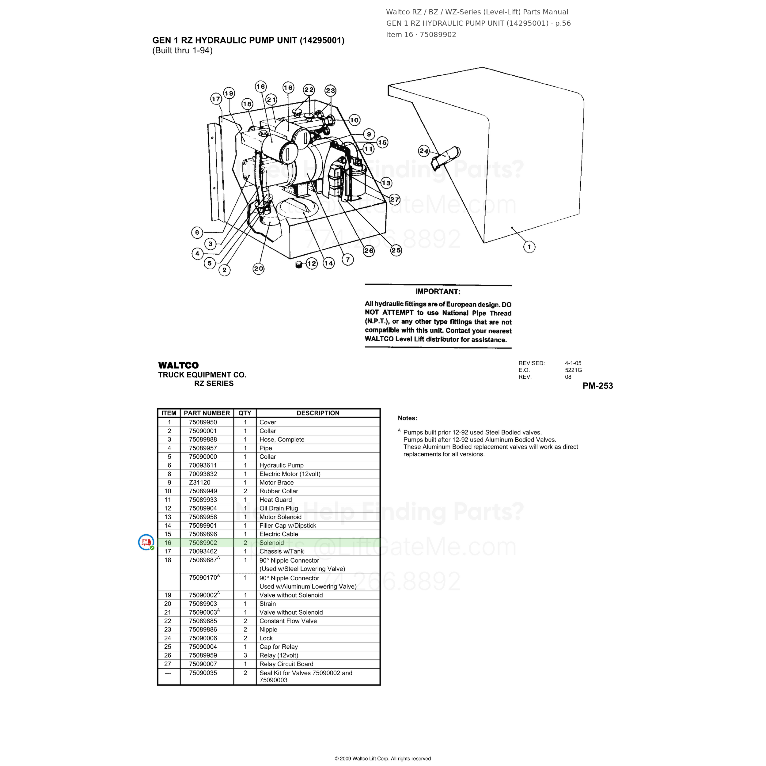 Waltco RZ / BZ / WZ-Series (Level-Lift)