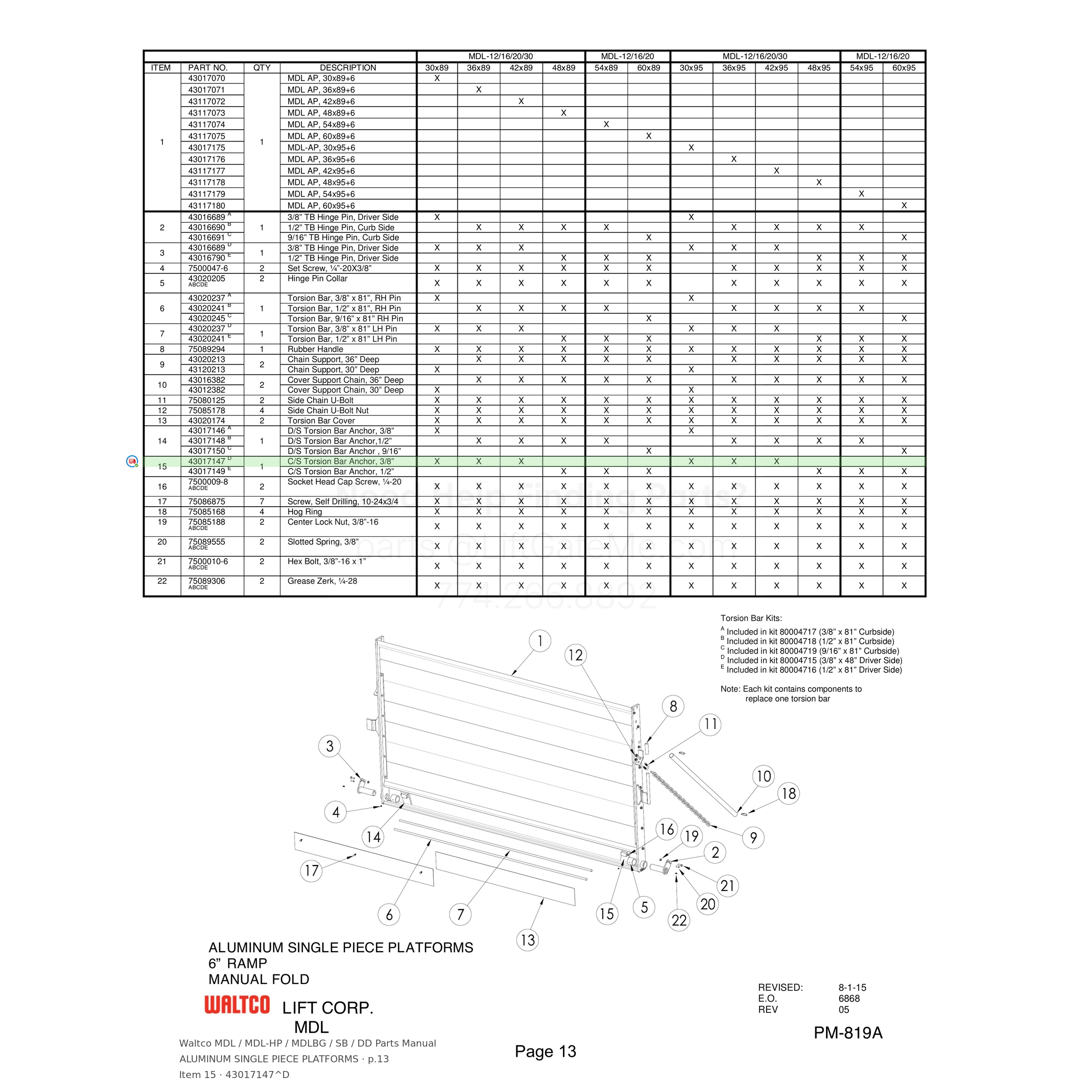 Waltco MDL / MDL-HP / MDLBG / SB / DD