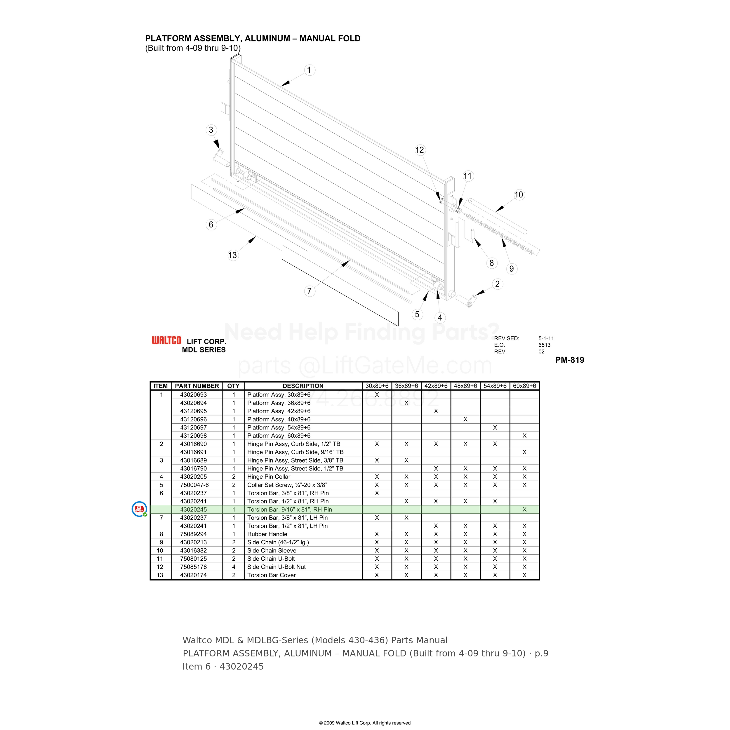 Waltco MDL & MDLBG-Series (Models 430-436)