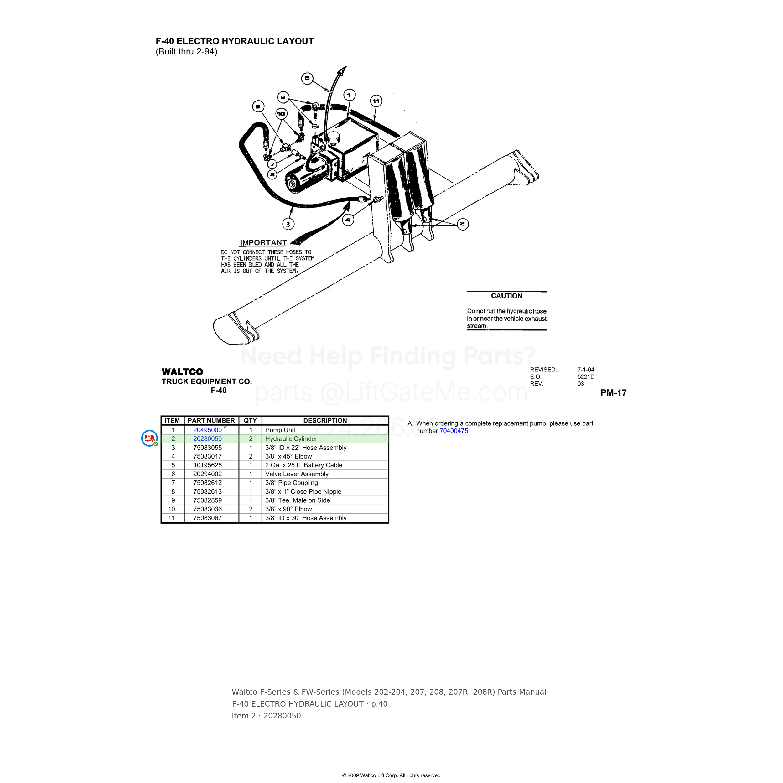 Waltco F-Series & FW-Series (Models 202-204, 207, 208, 207R, 208R)