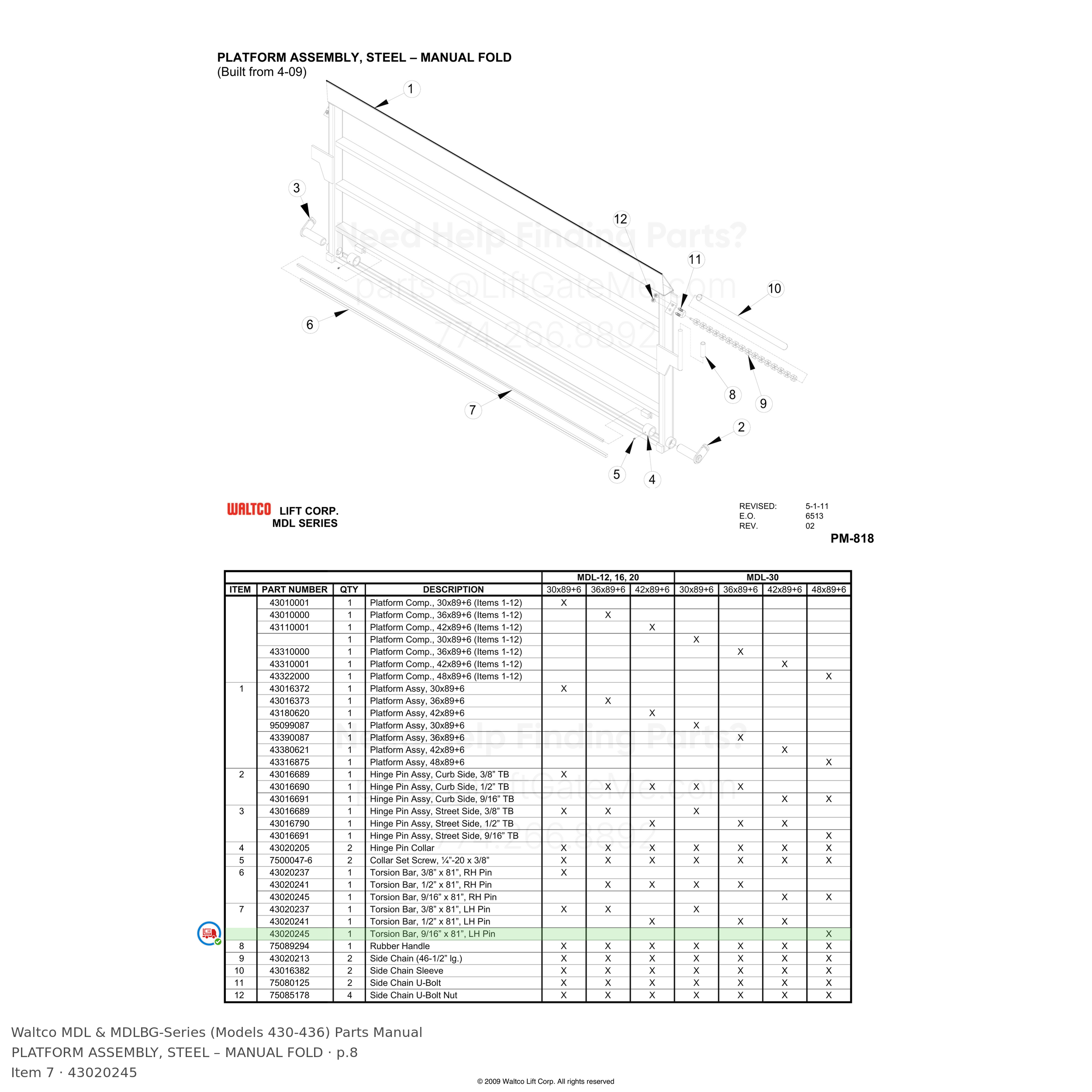 Waltco MDL & MDLBG-Series (Models 430-436)