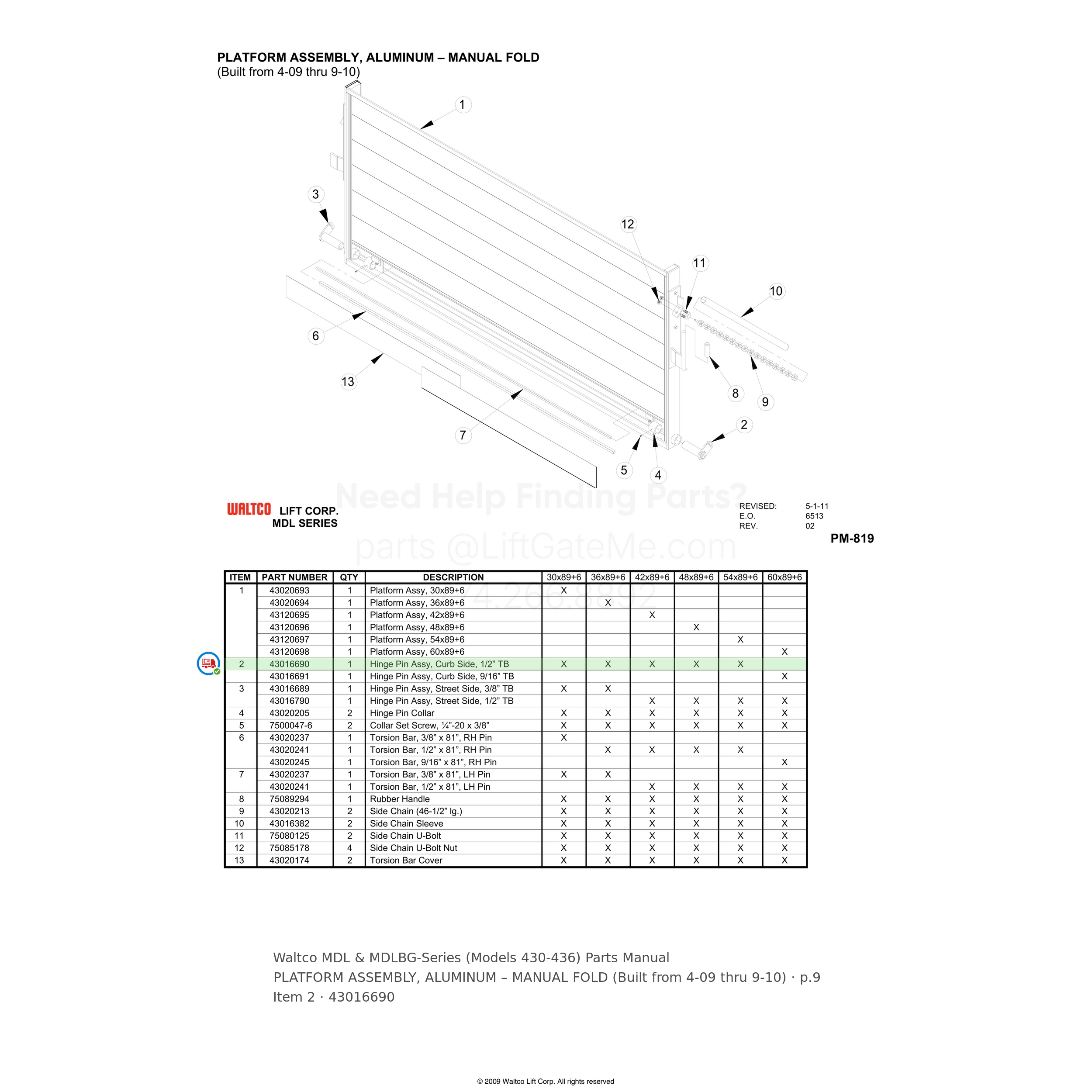 Waltco MDL & MDLBG-Series (Models 430-436)
