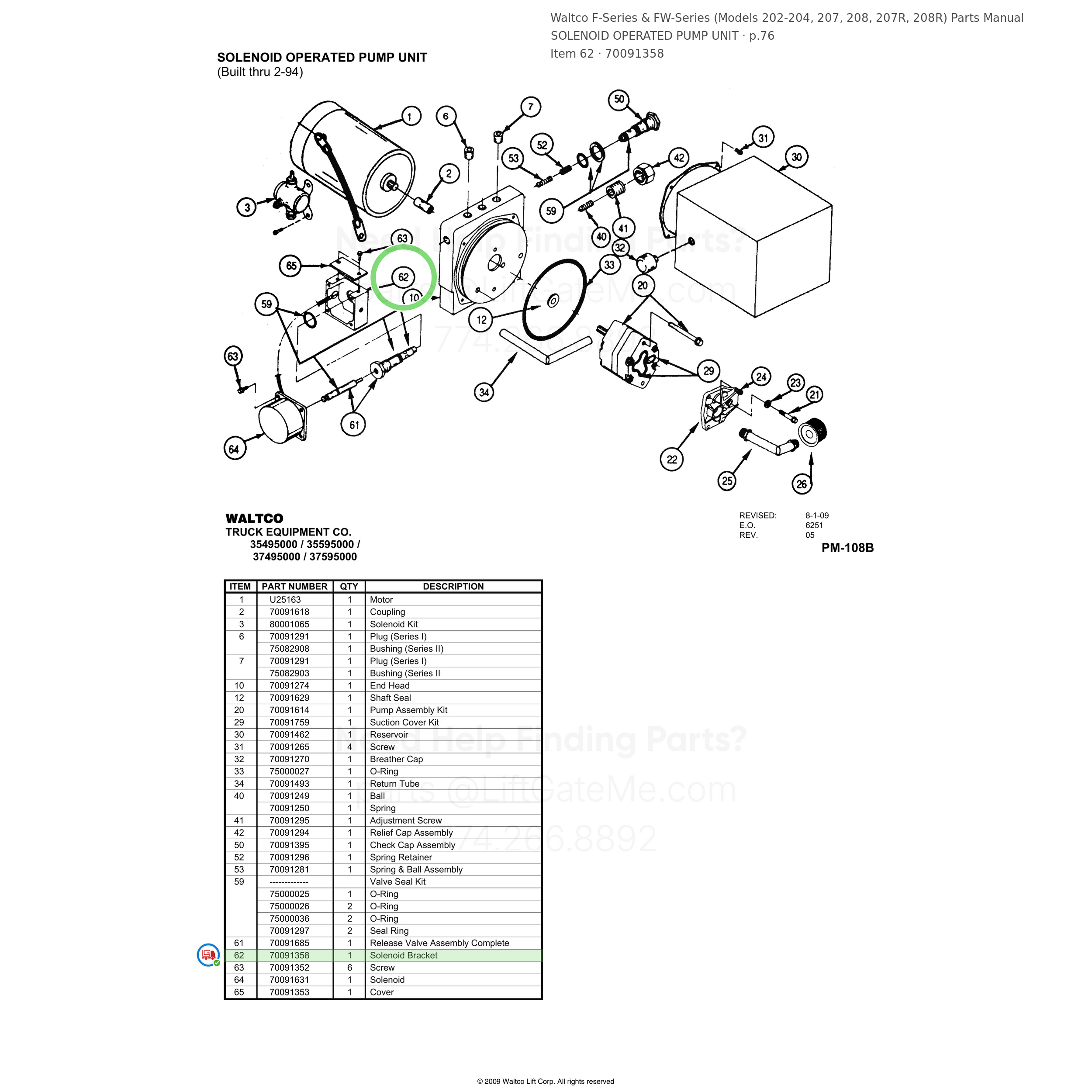 Waltco F-Series & FW-Series (Models 202-204, 207, 208, 207R, 208R)