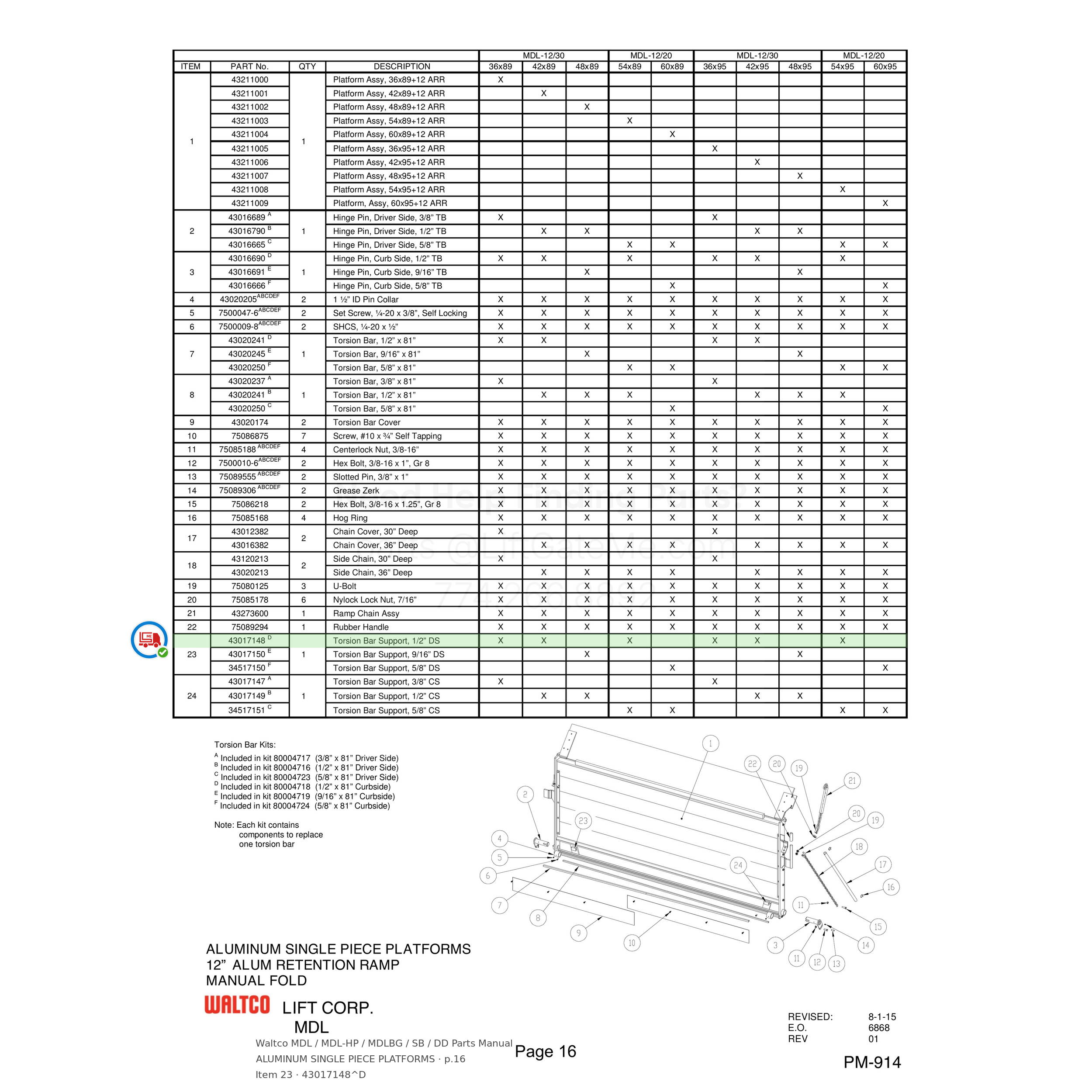Waltco MDL / MDL-HP / MDLBG / SB / DD