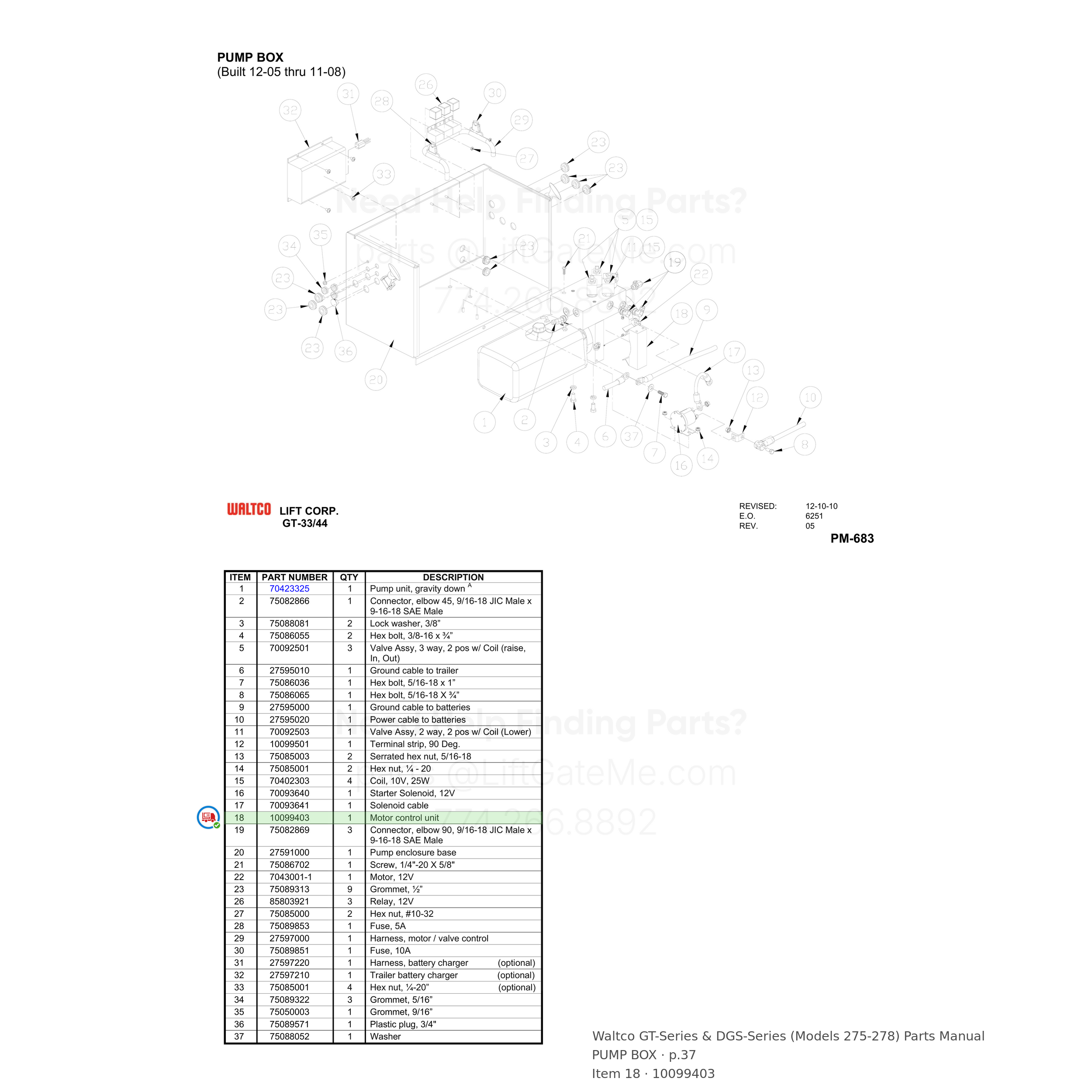 Waltco GT-Series & DGS-Series (Models 275-278)