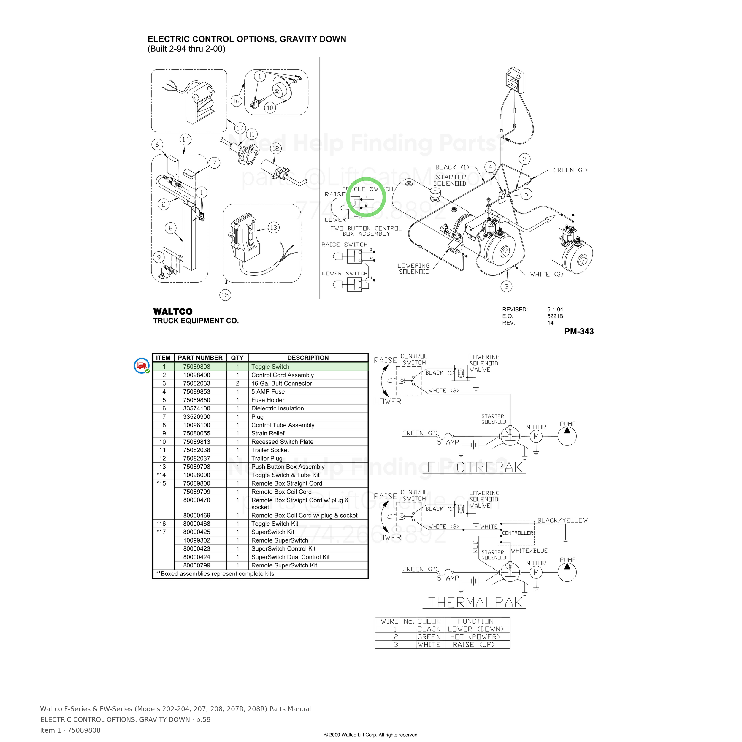 Waltco F-Series & FW-Series (Models 202-204, 207, 208, 207R, 208R)