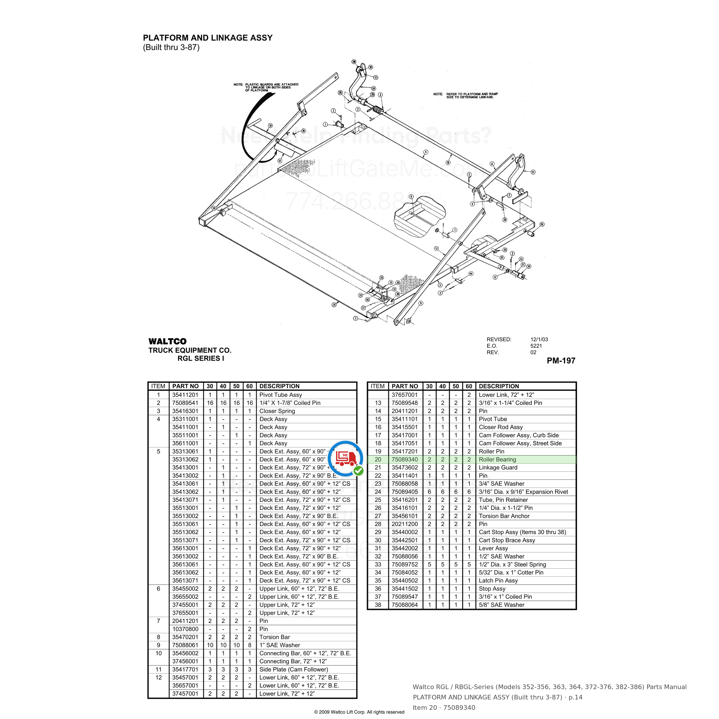 Waltco RGL / RBGL-Series (Models 352-356, 363, 364, 372-376, 382-386)