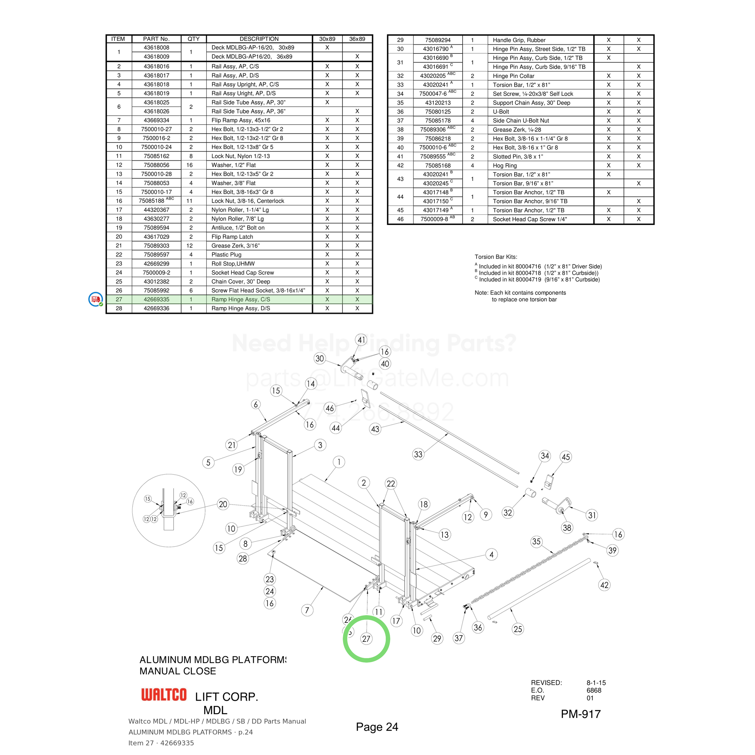 Waltco MDL / MDL-HP / MDLBG / SB / DD