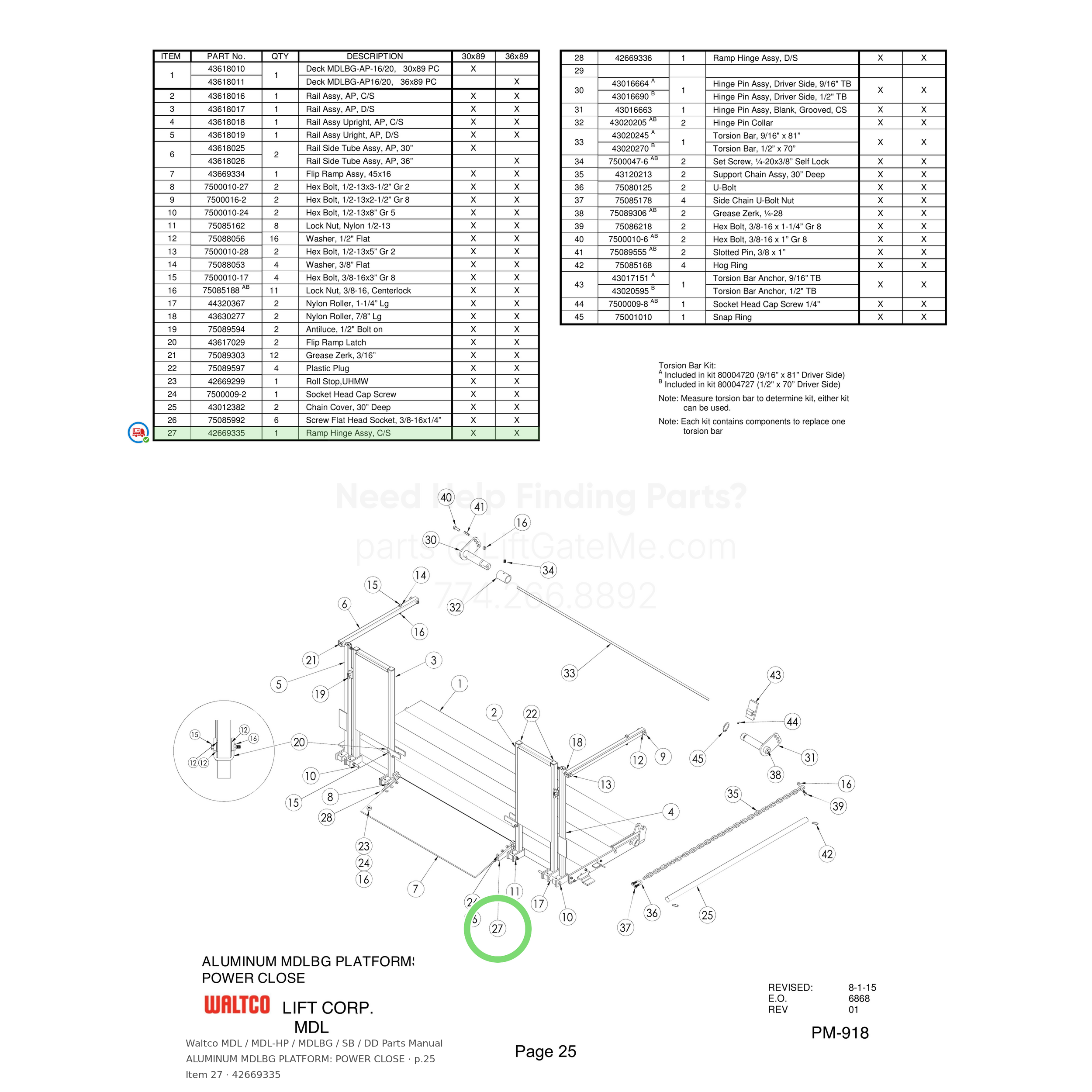 Waltco MDL / MDL-HP / MDLBG / SB / DD