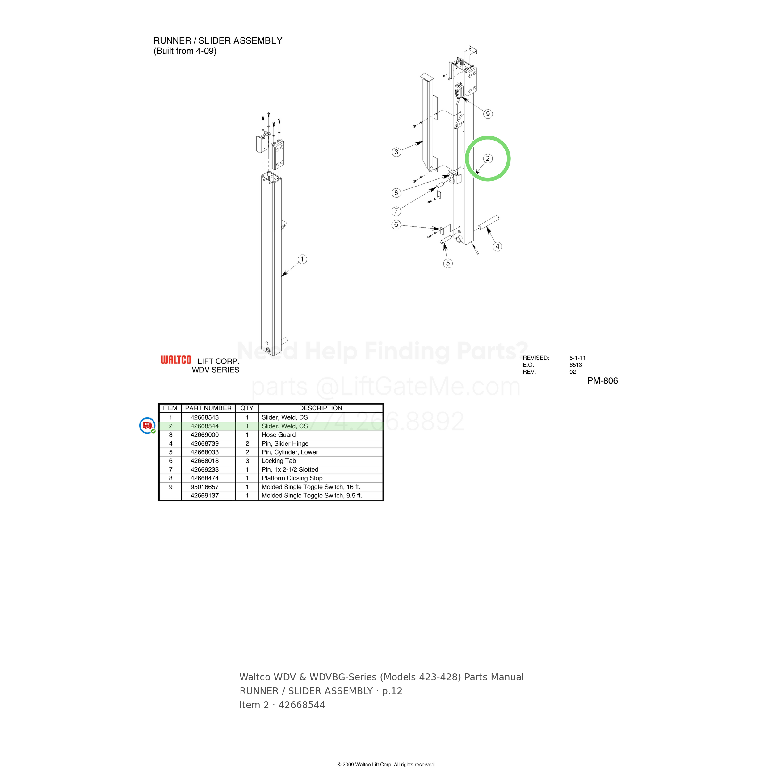 Waltco WDV & WDVBG-Series (Models 423-428)