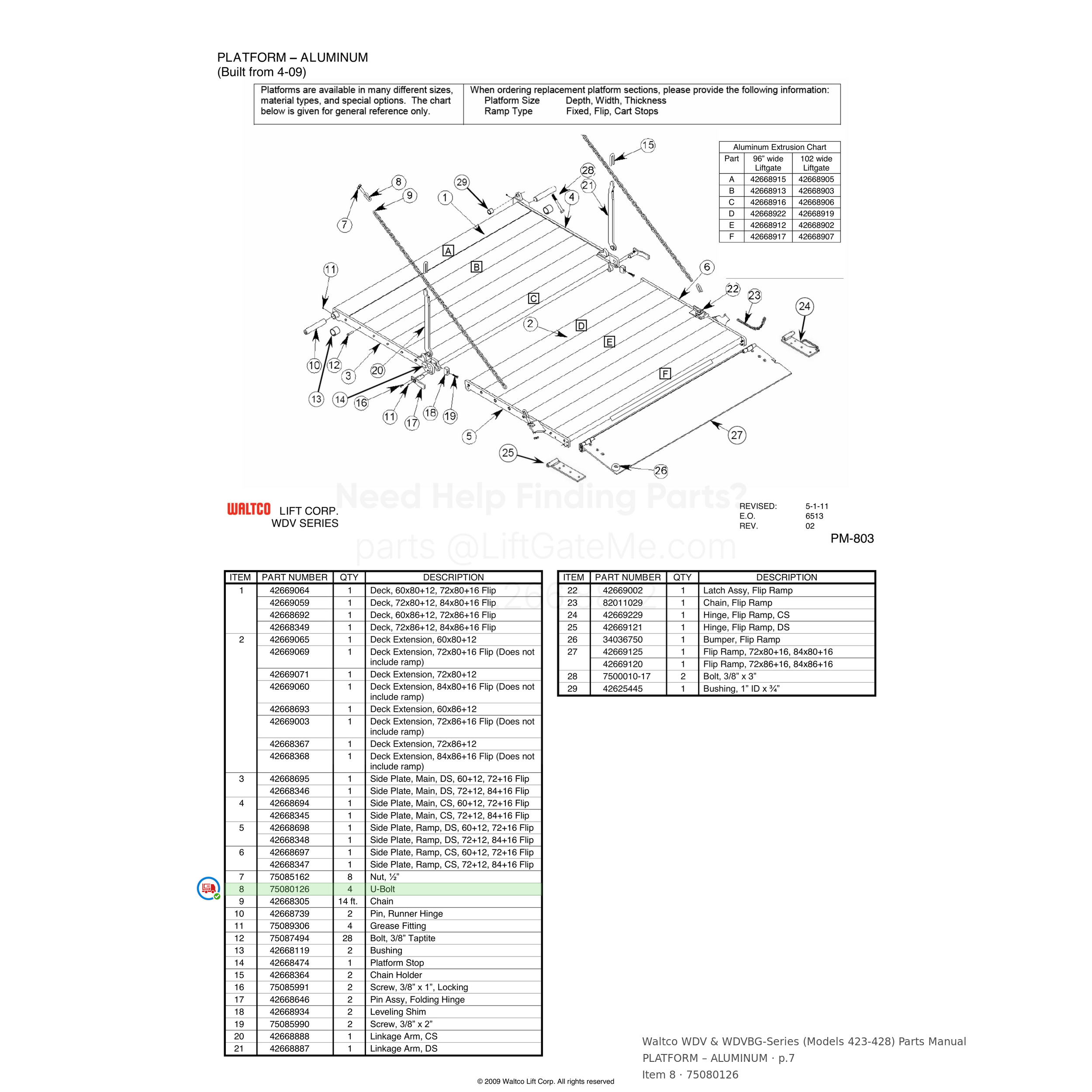 Waltco WDV & WDVBG-Series (Models 423-428)