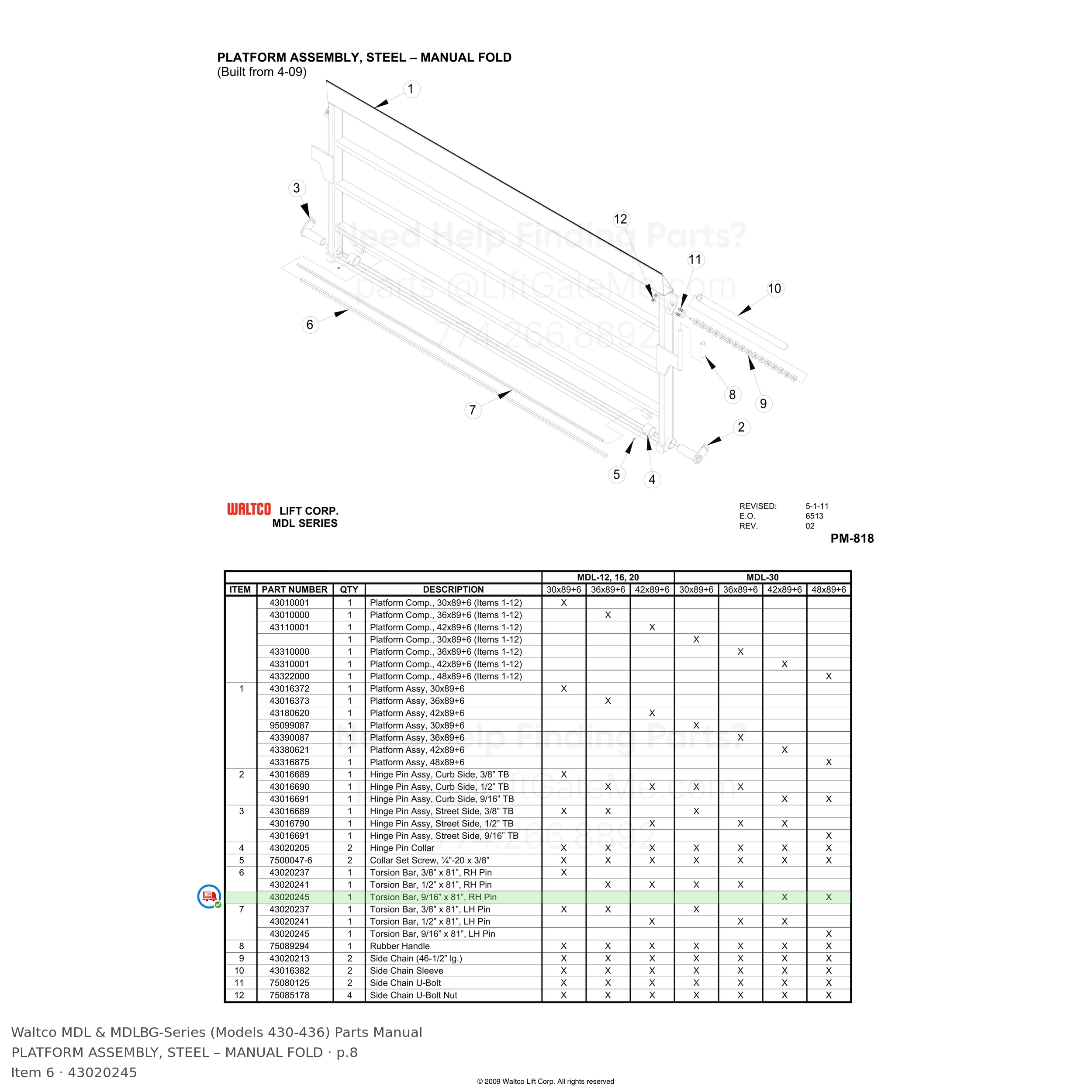 Waltco MDL & MDLBG-Series (Models 430-436)