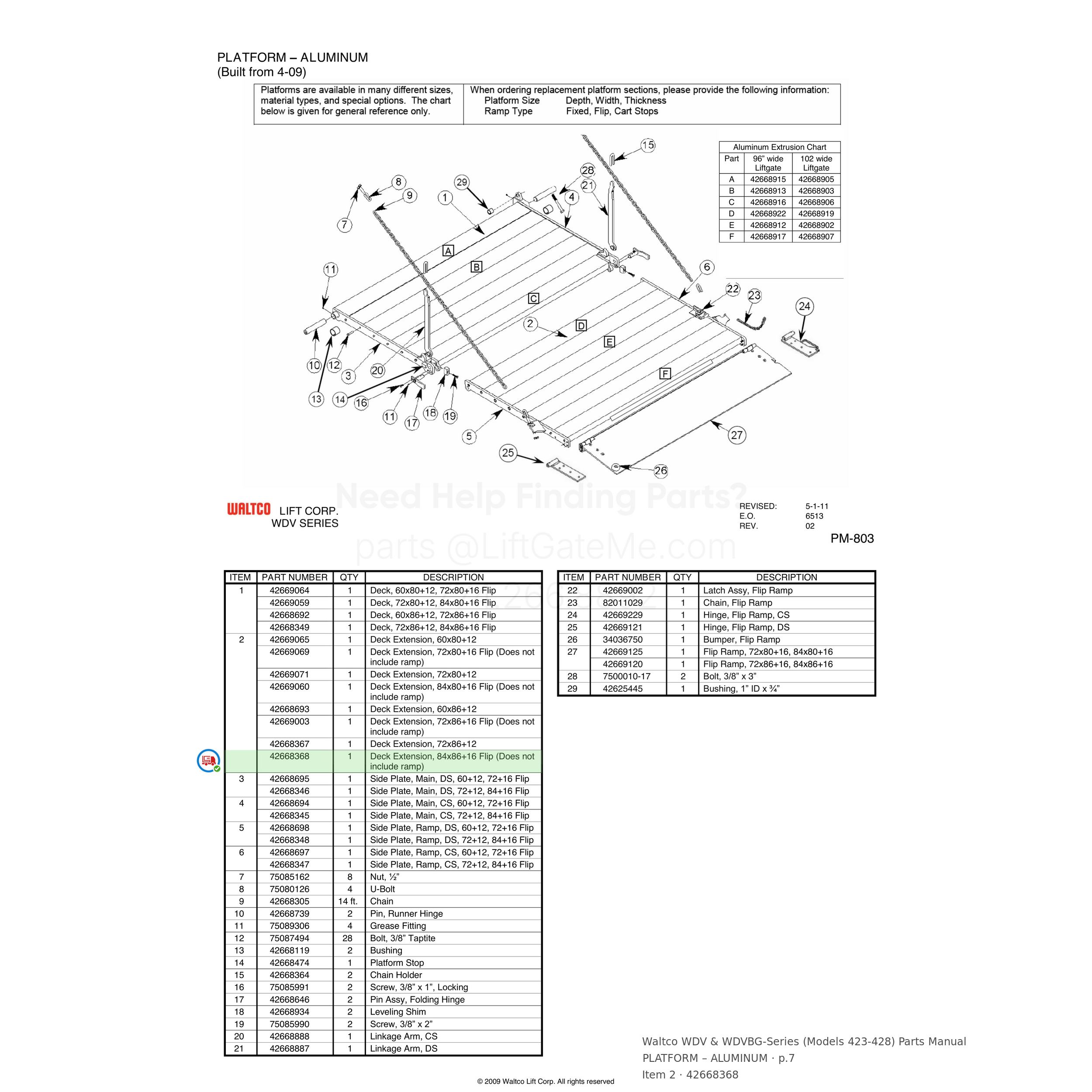 Waltco WDV & WDVBG-Series (Models 423-428)