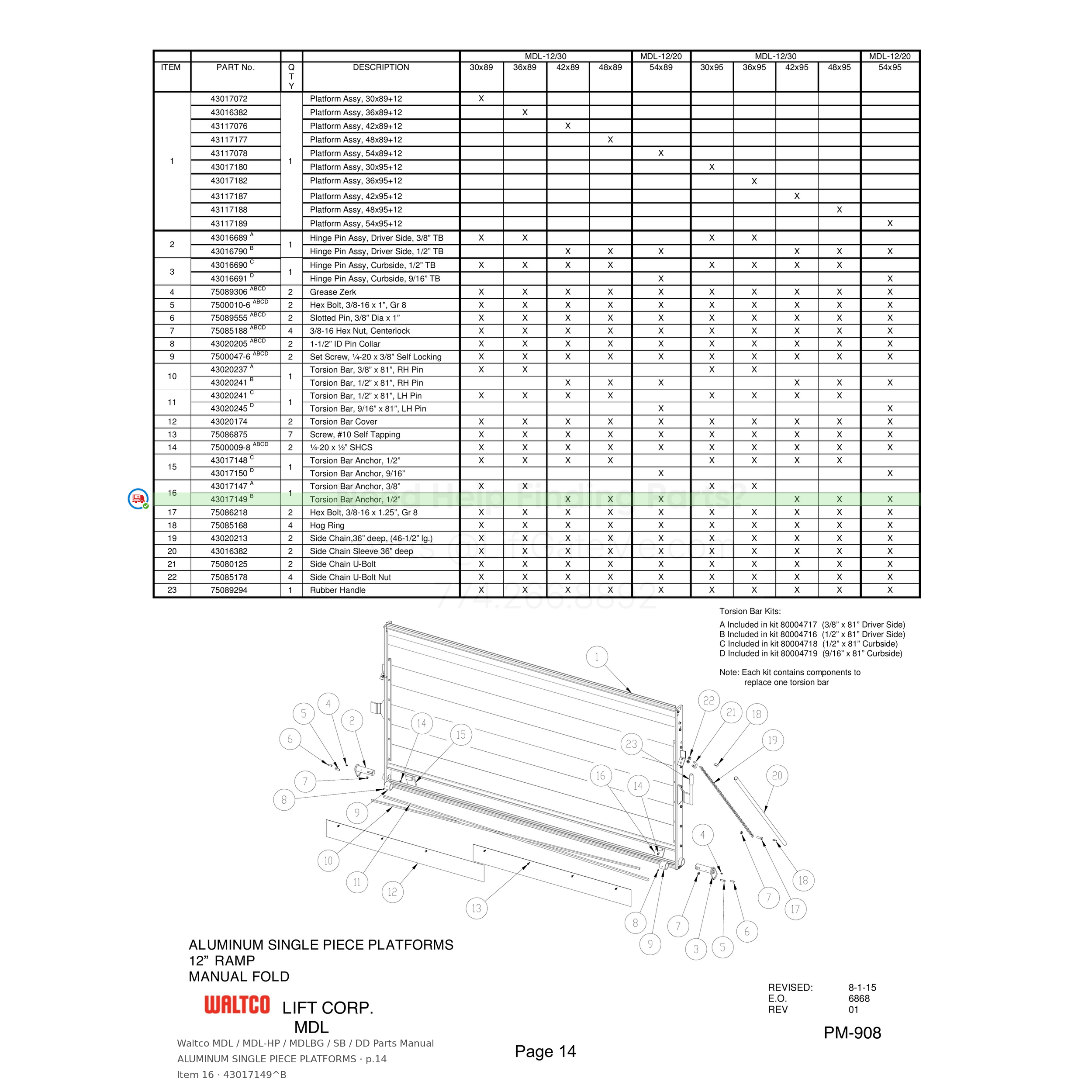 Waltco MDL / MDL-HP / MDLBG / SB / DD