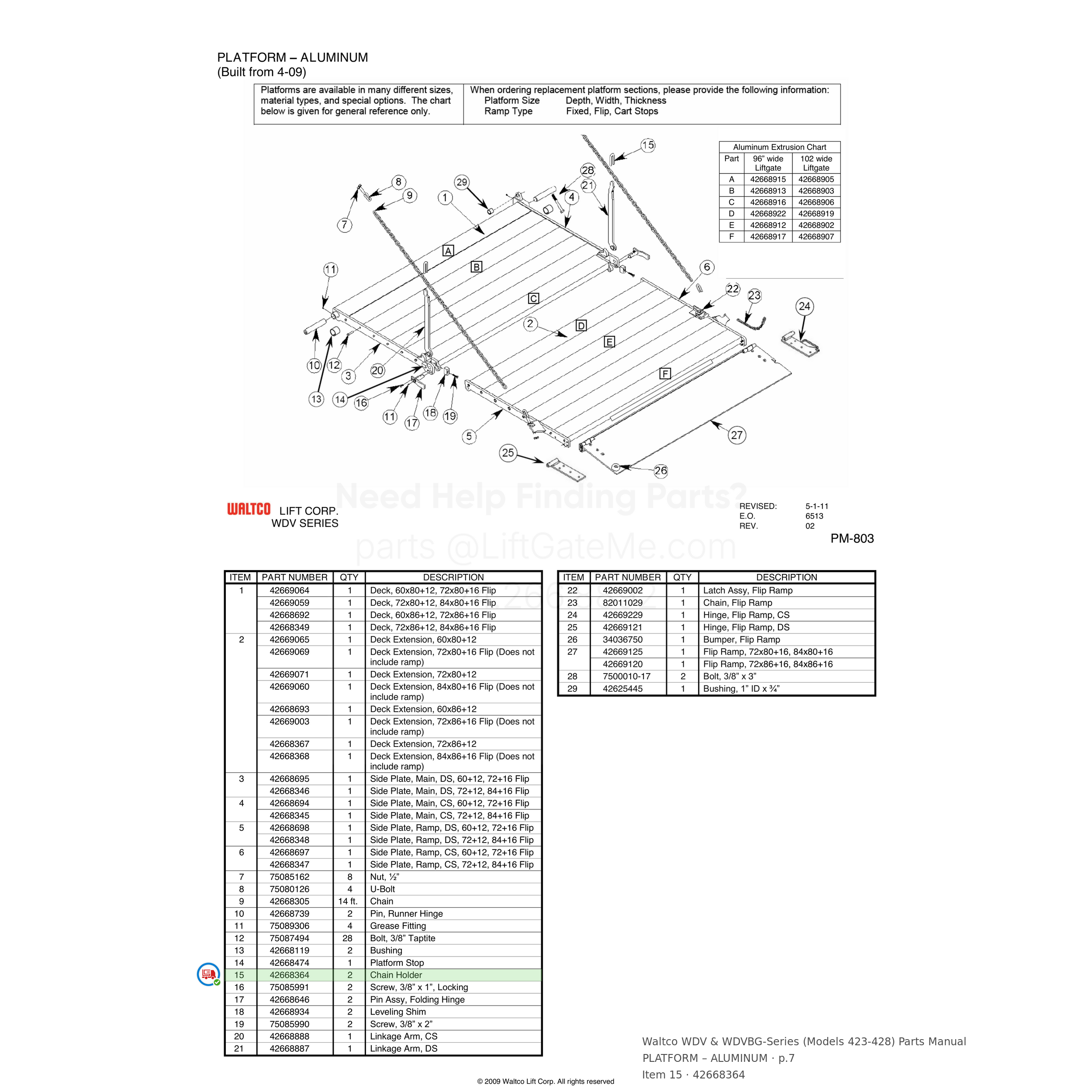 Waltco WDV & WDVBG-Series (Models 423-428)