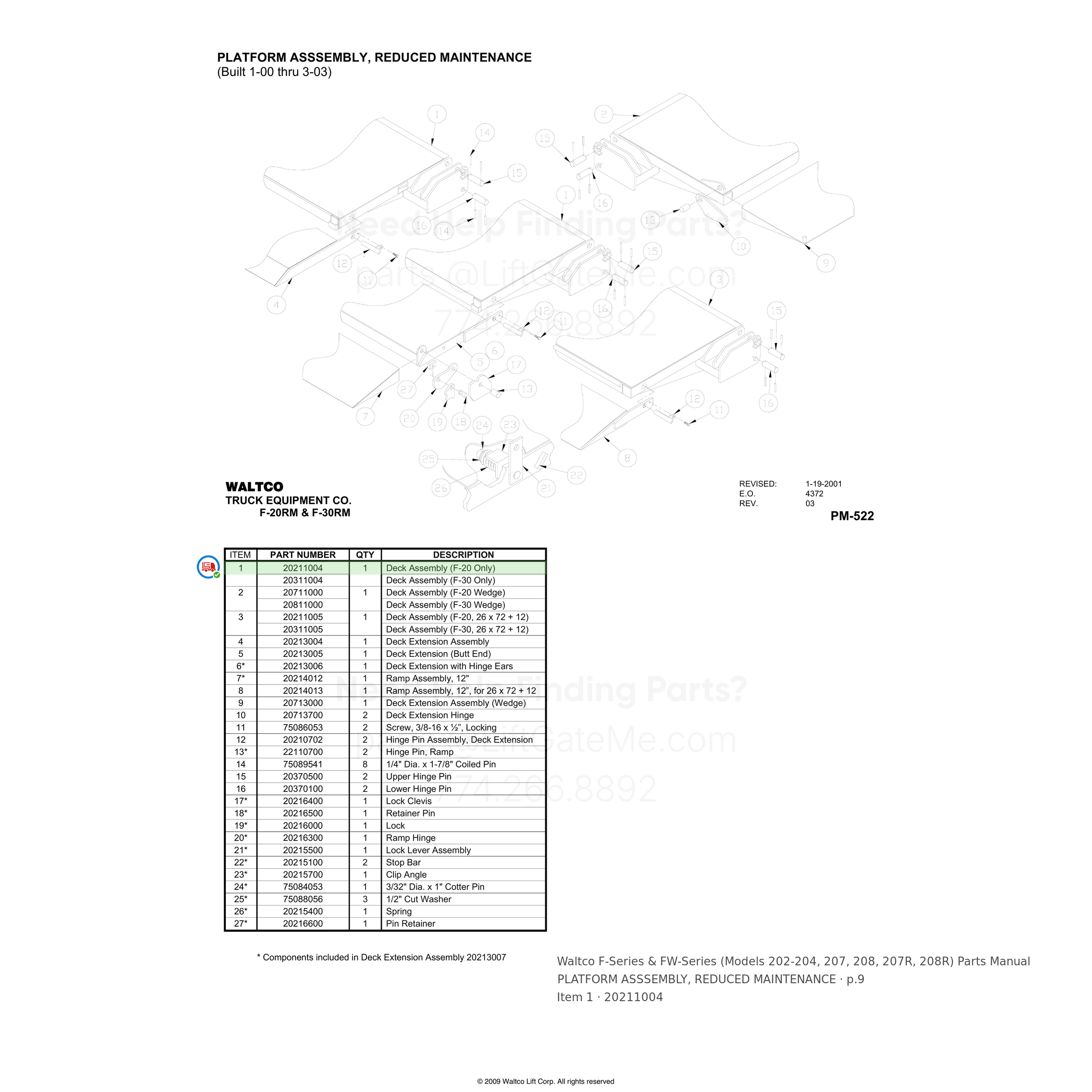 Waltco F-Series & FW-Series (Models 202-204, 207, 208, 207R, 208R)