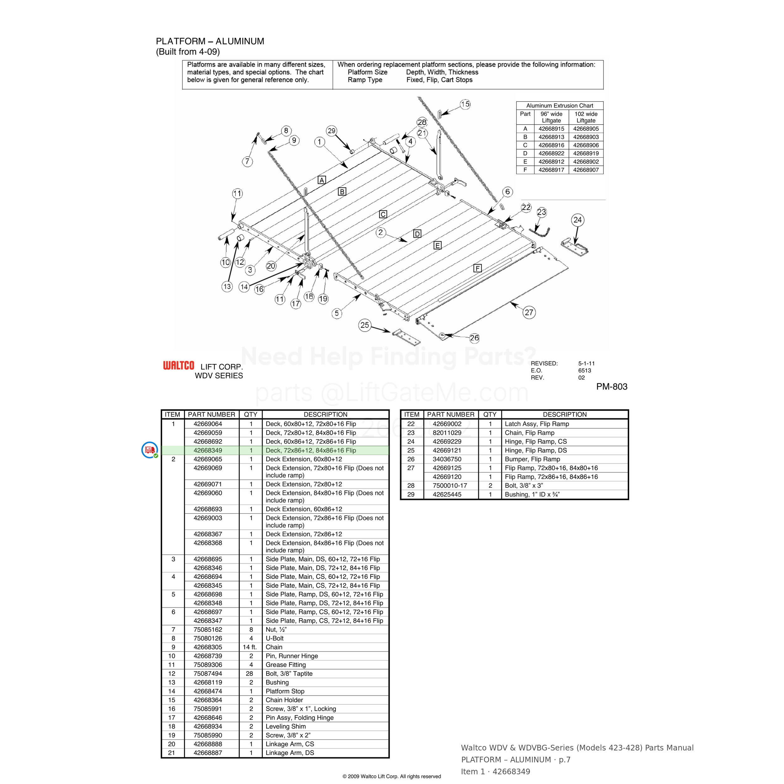 Waltco WDV & WDVBG-Series (Models 423-428)