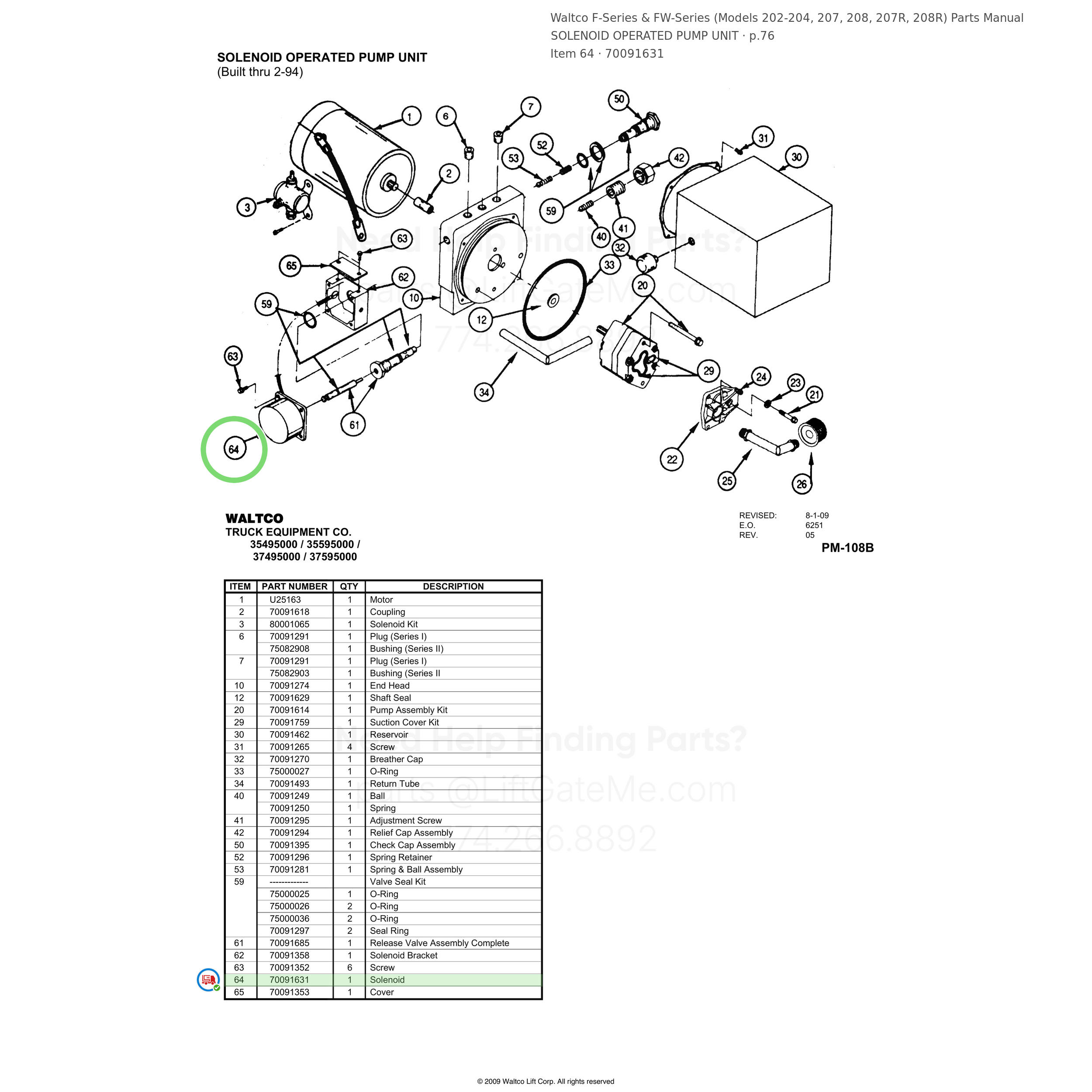 Waltco F-Series & FW-Series (Models 202-204, 207, 208, 207R, 208R)