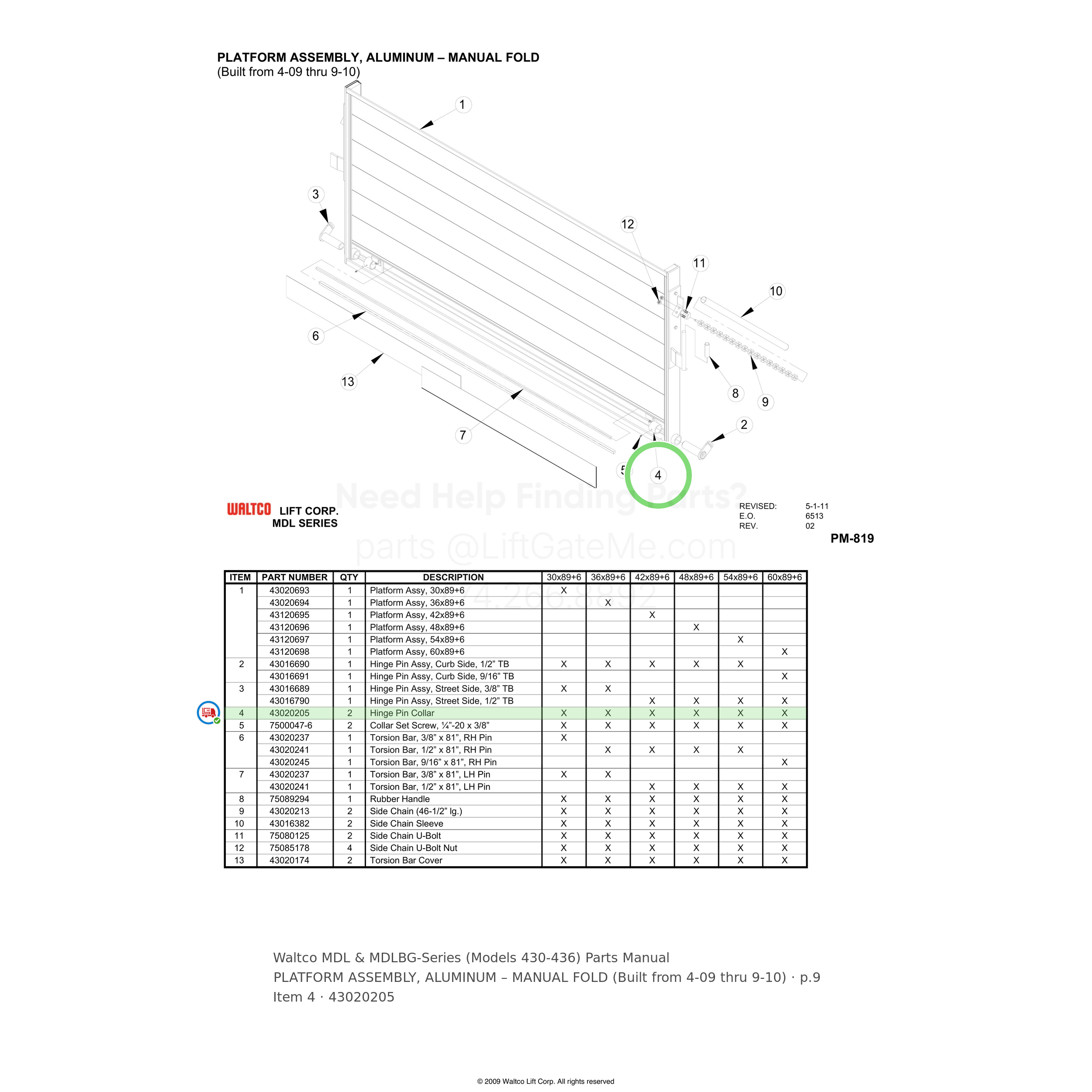 Waltco MDL & MDLBG-Series (Models 430-436)