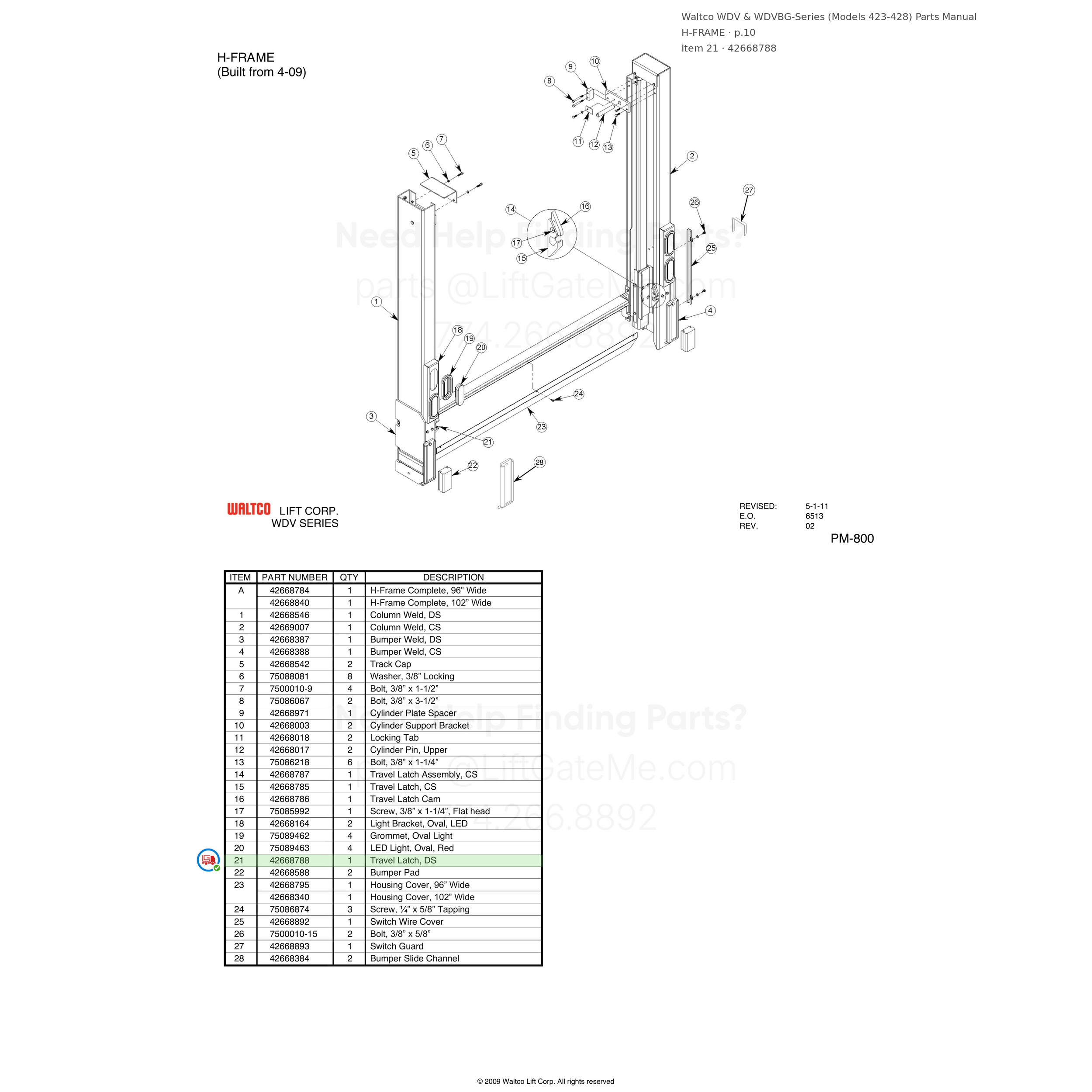 Waltco WDV & WDVBG-Series (Models 423-428)