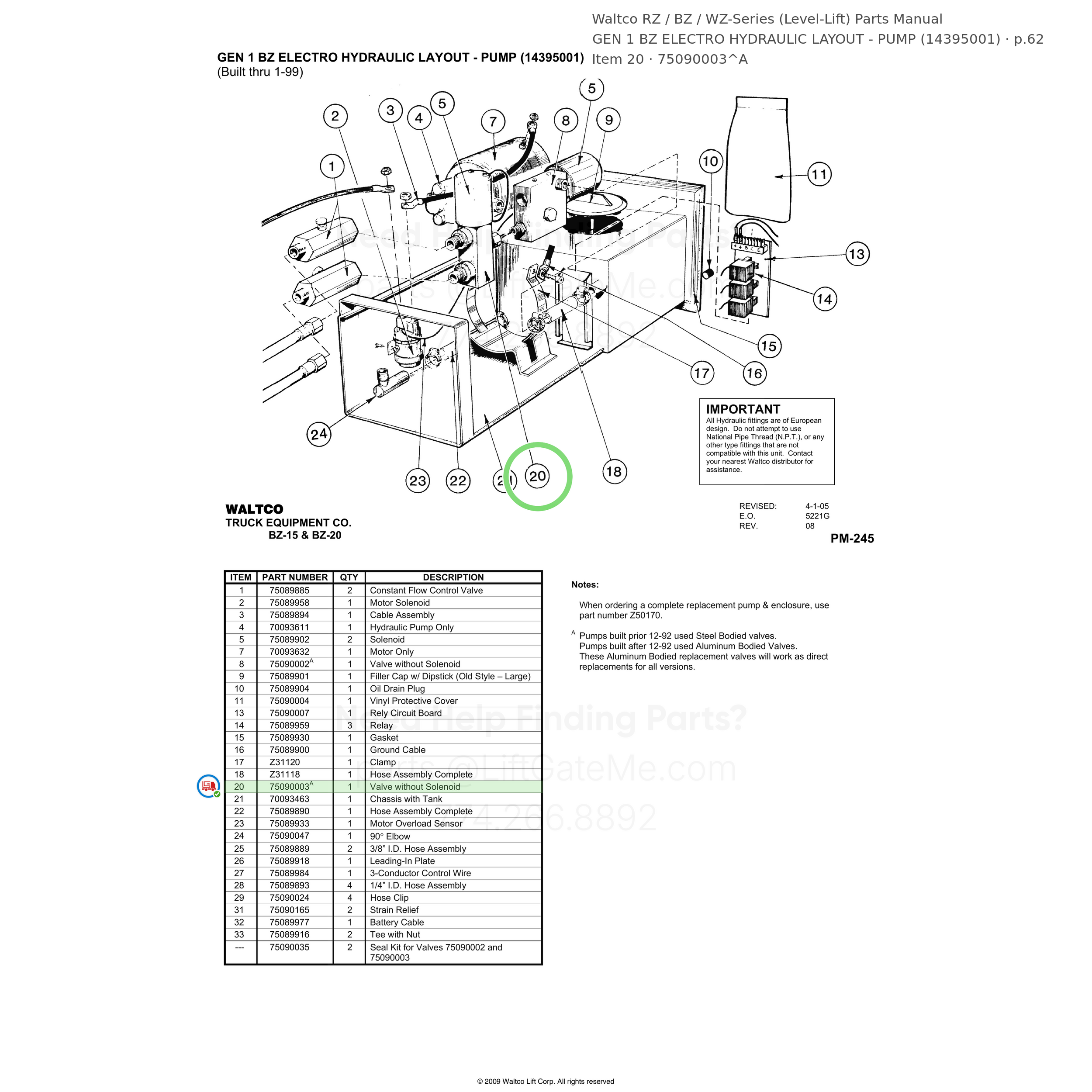 Waltco RZ / BZ / WZ-Series (Level-Lift)