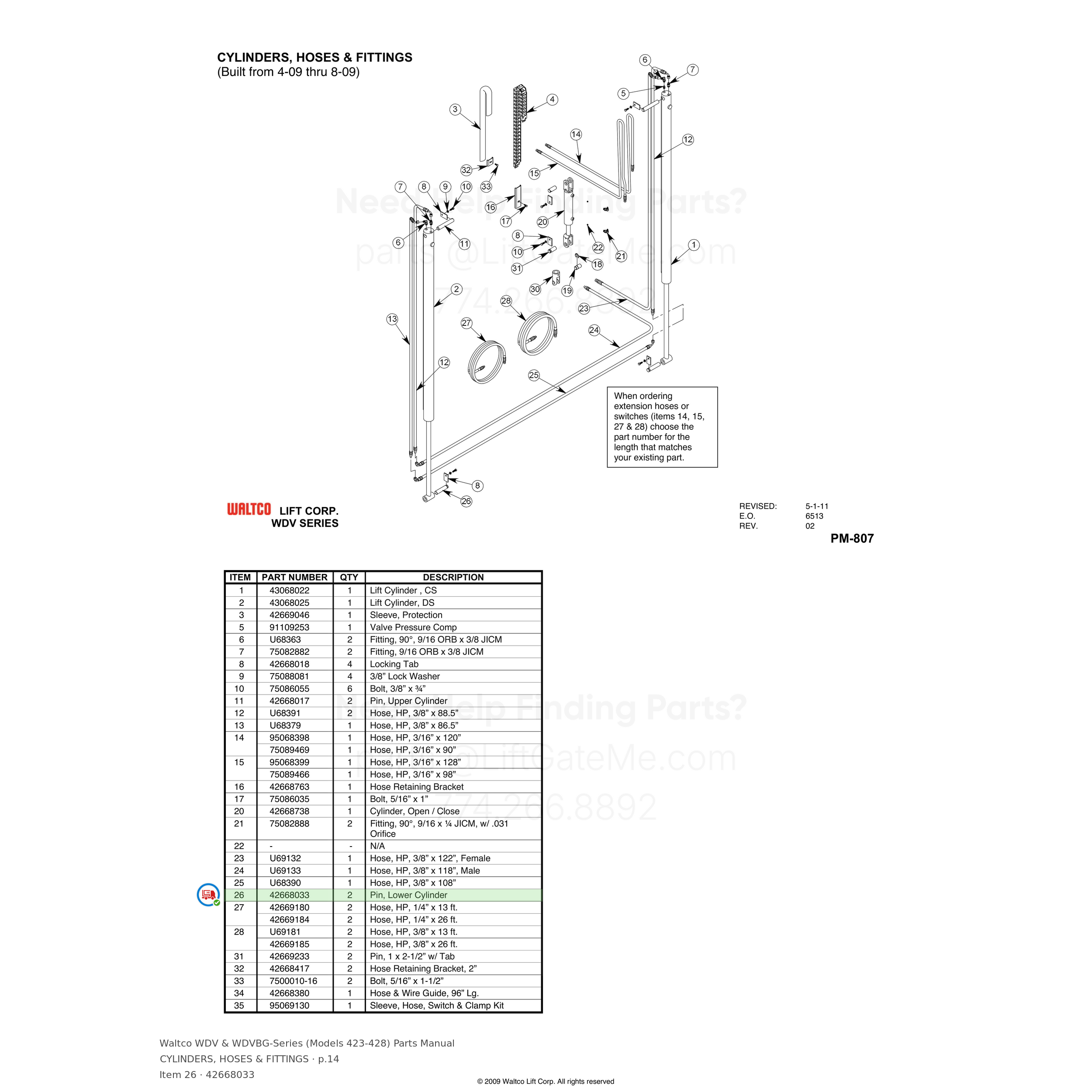 Waltco WDV & WDVBG-Series (Models 423-428)