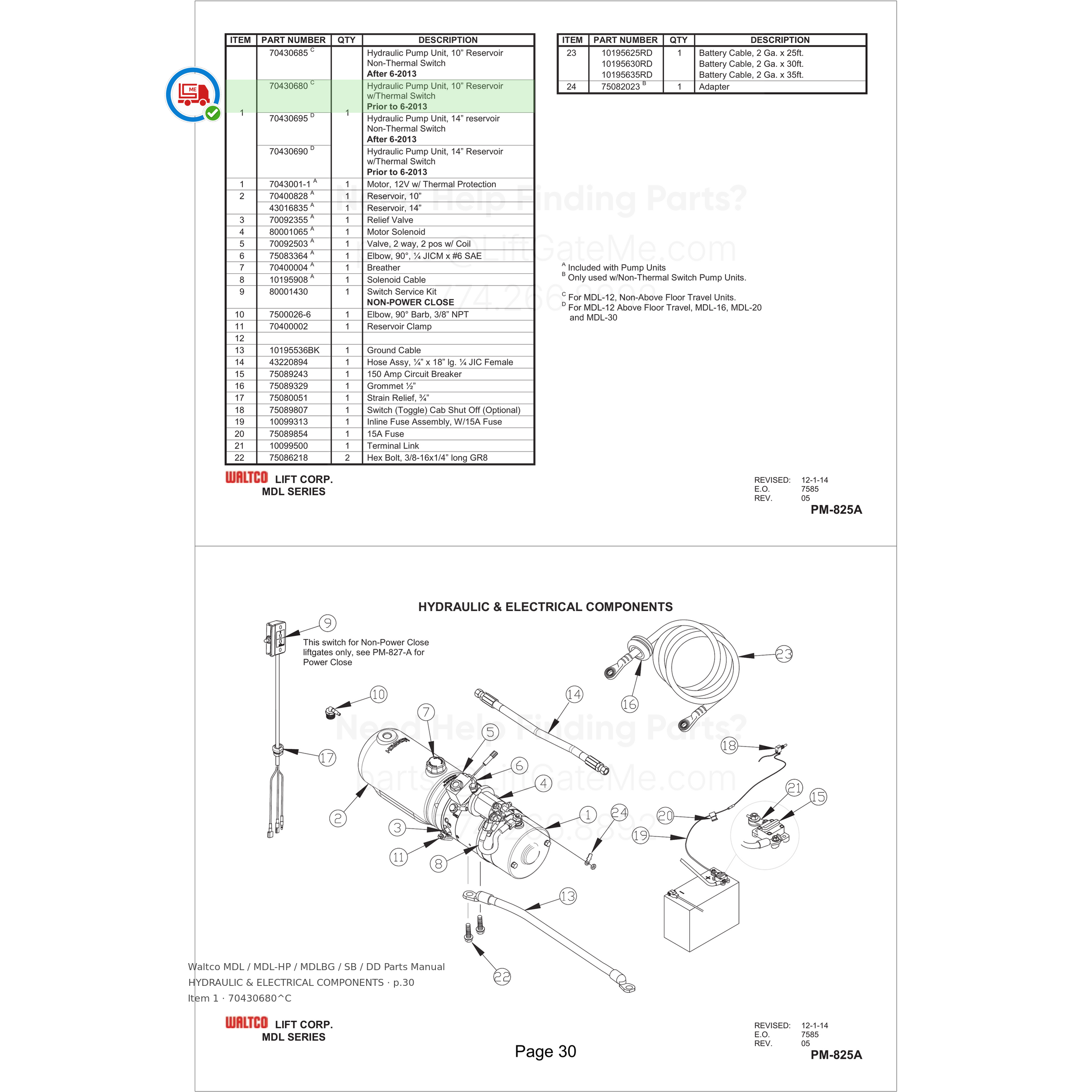 Waltco MDL / MDL-HP / MDLBG / SB / DD