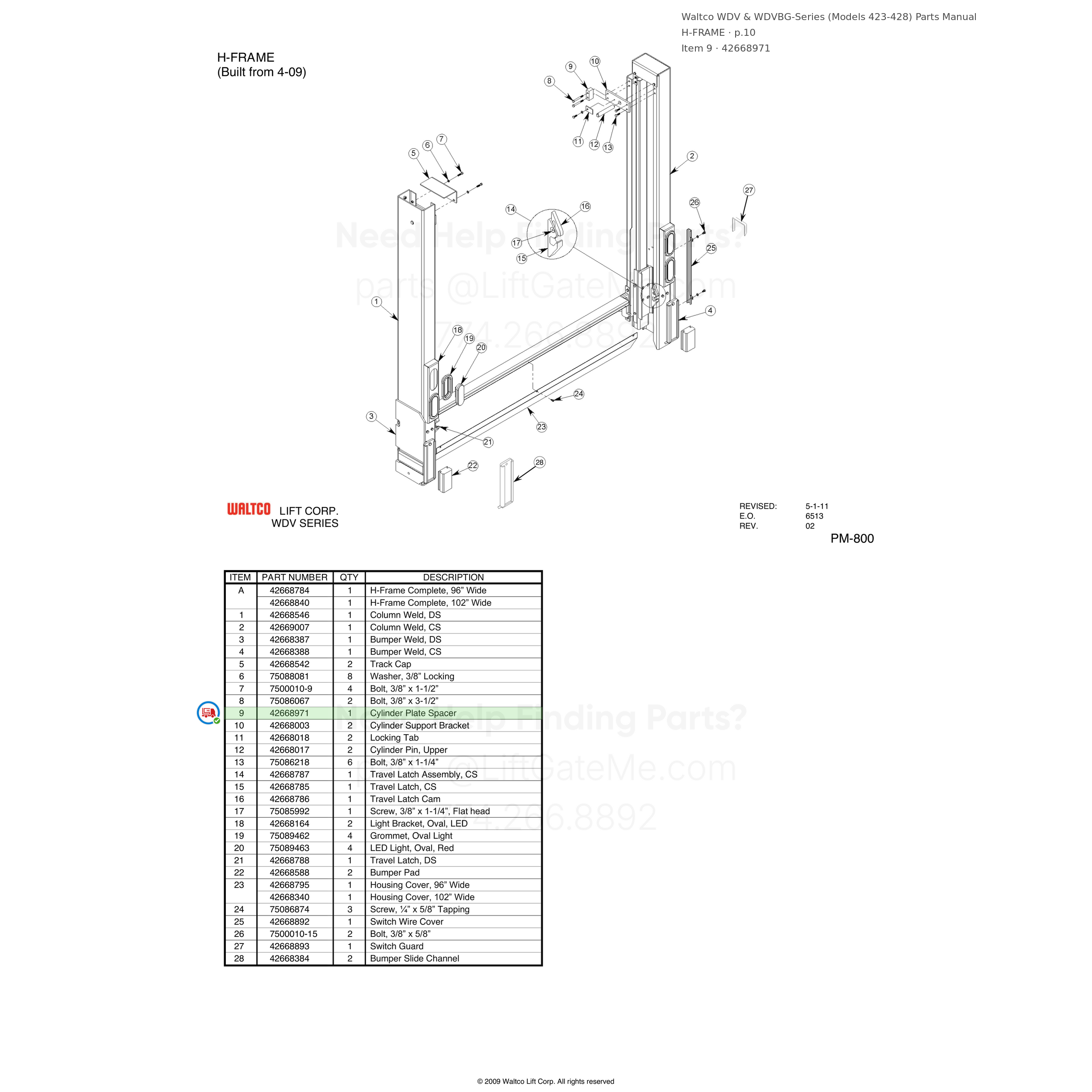 Waltco WDV & WDVBG-Series (Models 423-428)