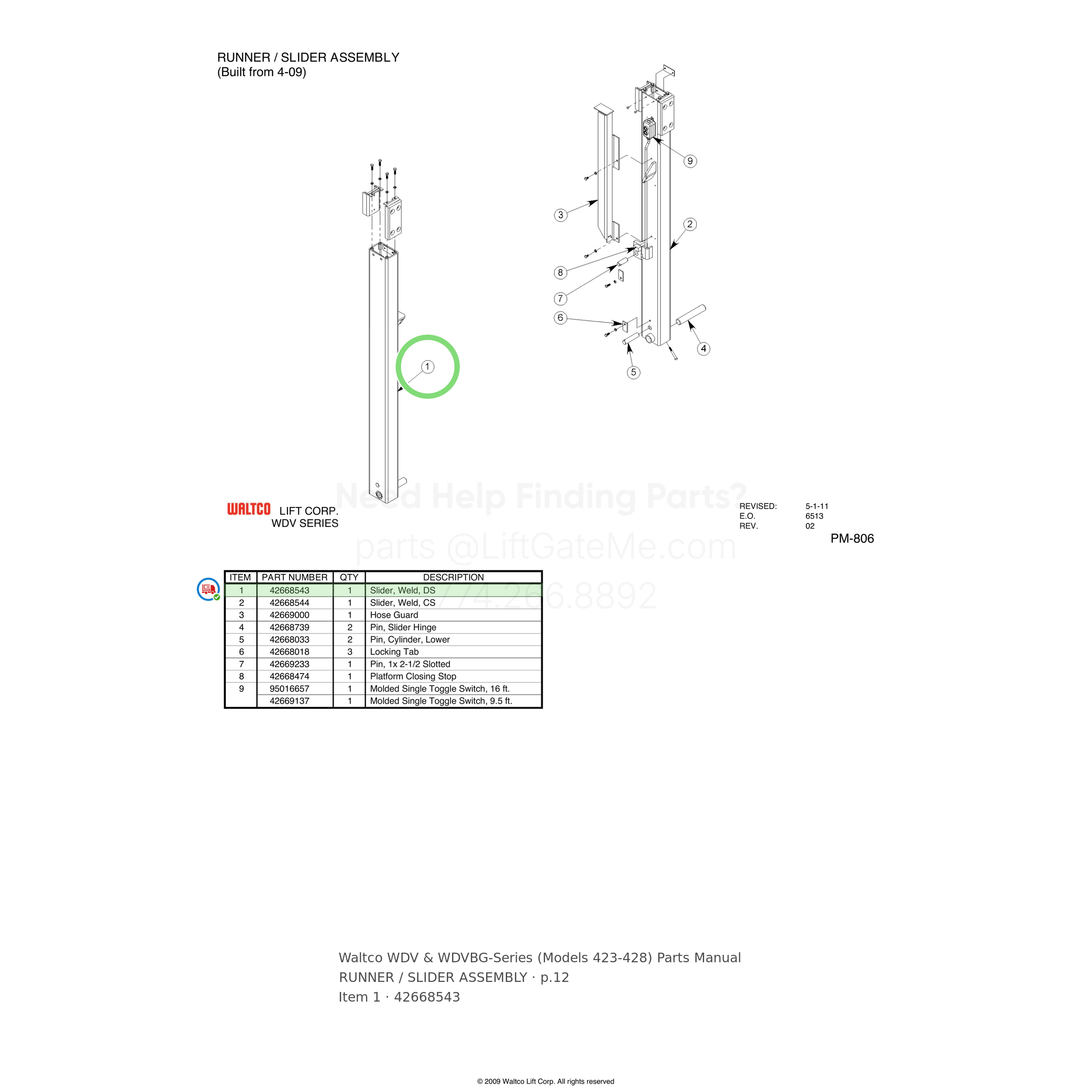 Waltco WDV & WDVBG-Series (Models 423-428)
