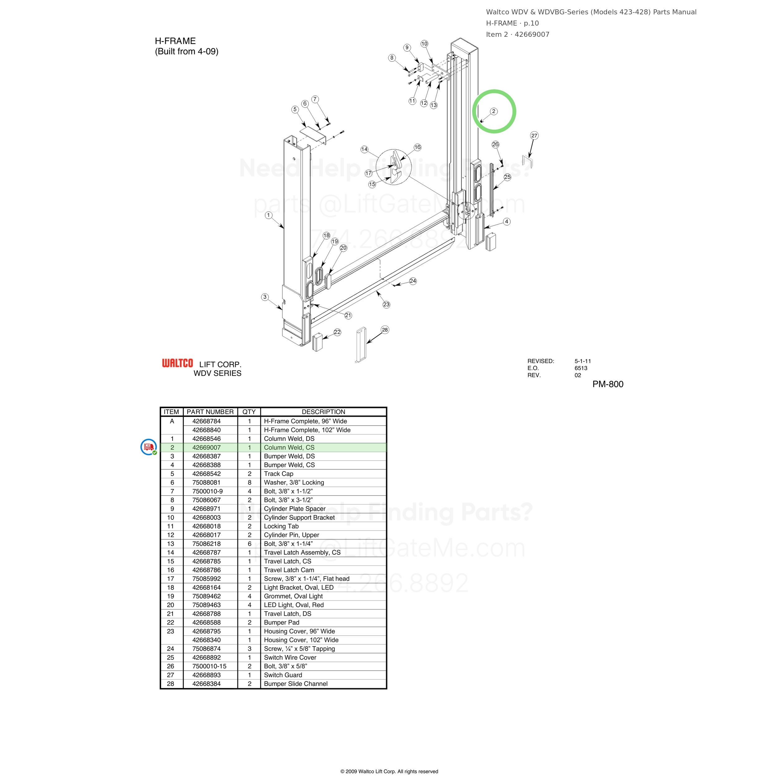 Waltco WDV & WDVBG-Series (Models 423-428)
