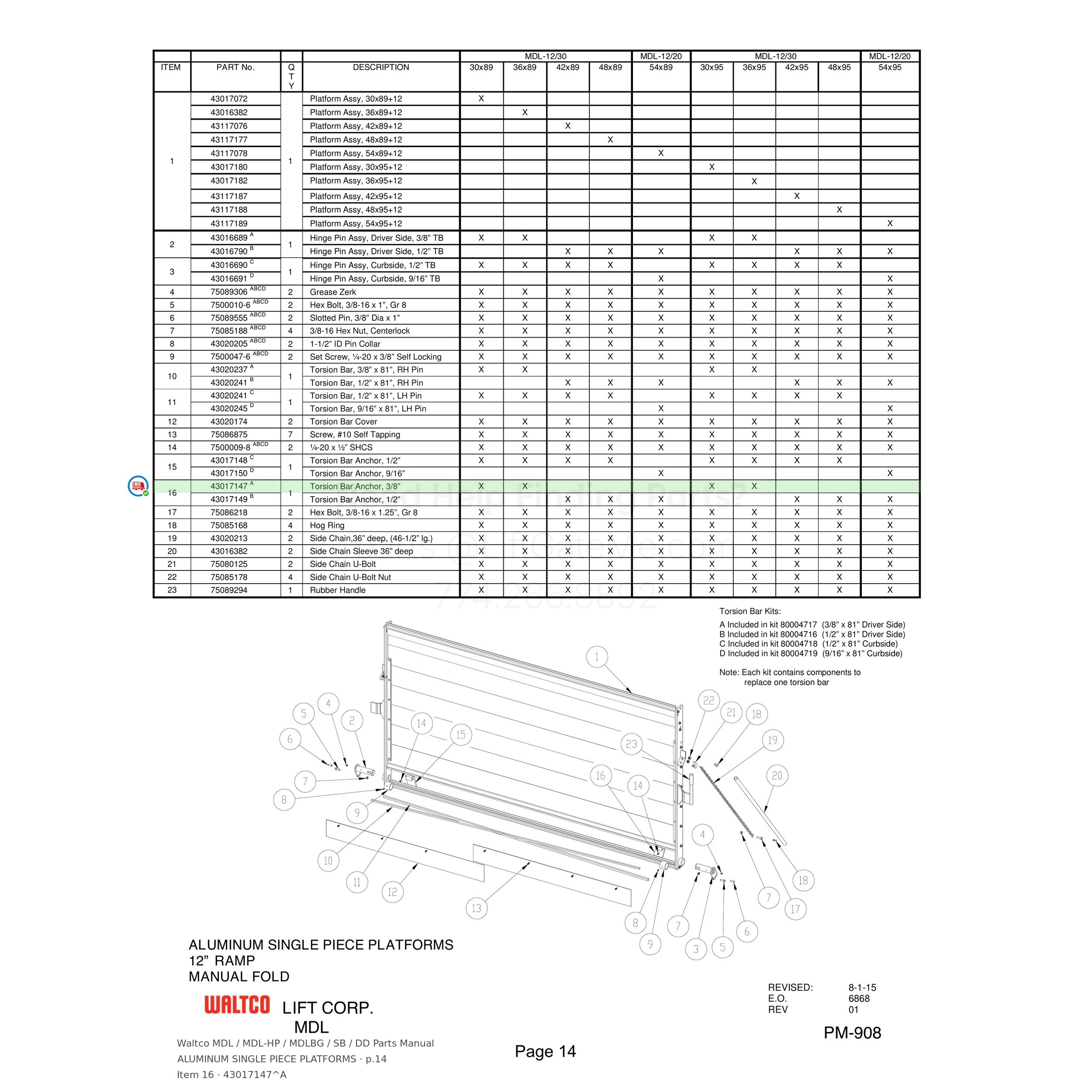 Waltco MDL / MDL-HP / MDLBG / SB / DD