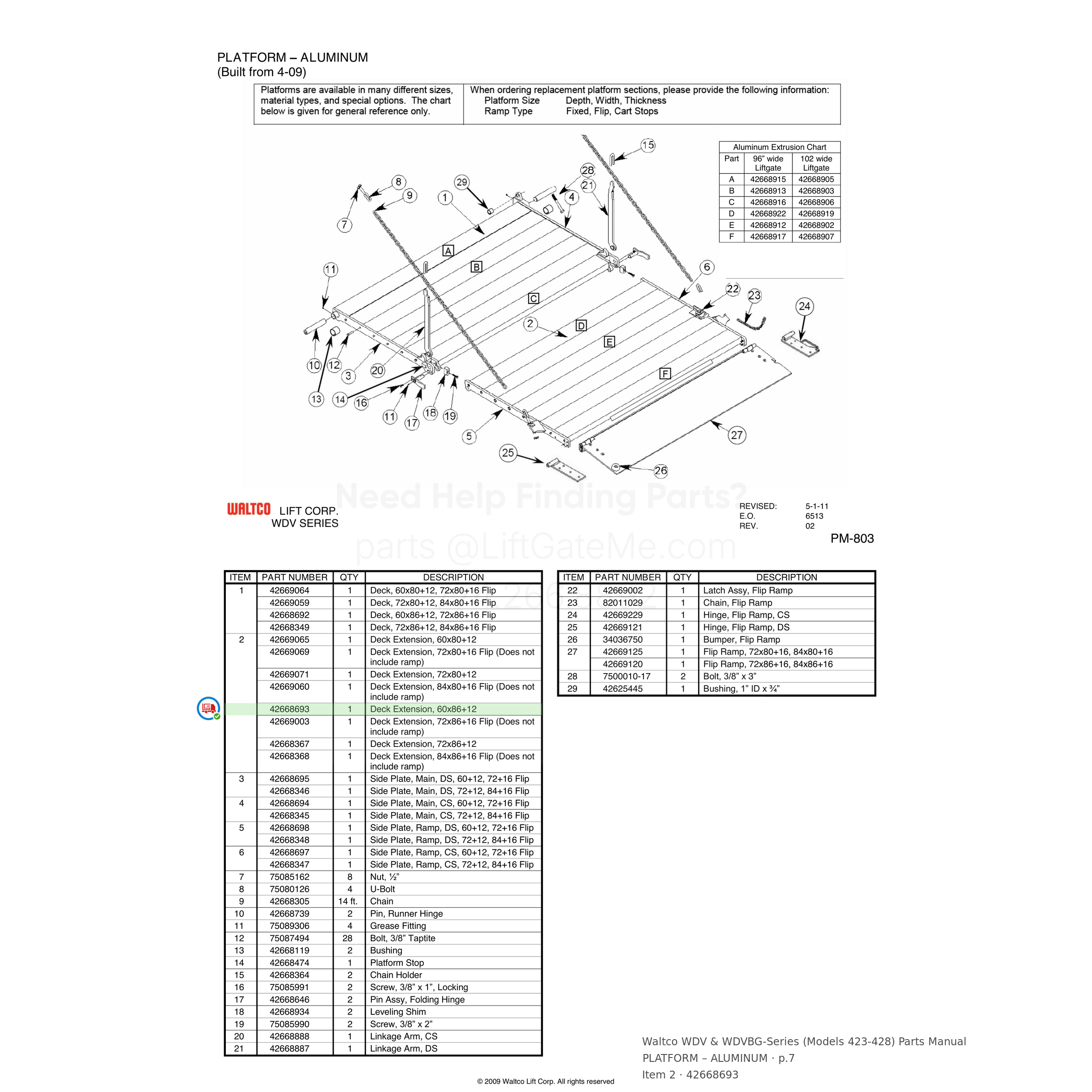 Waltco WDV & WDVBG-Series (Models 423-428)