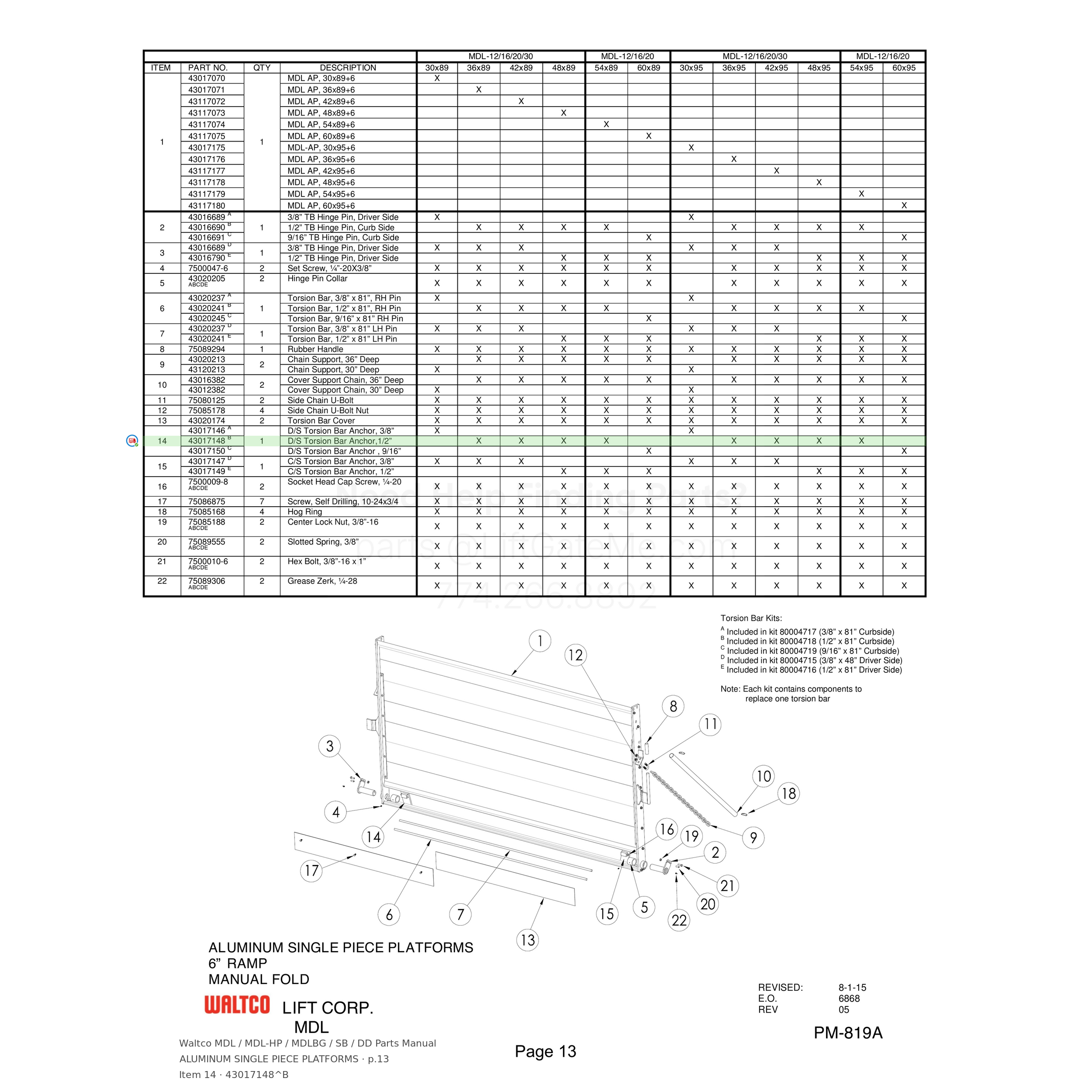 Waltco MDL / MDL-HP / MDLBG / SB / DD