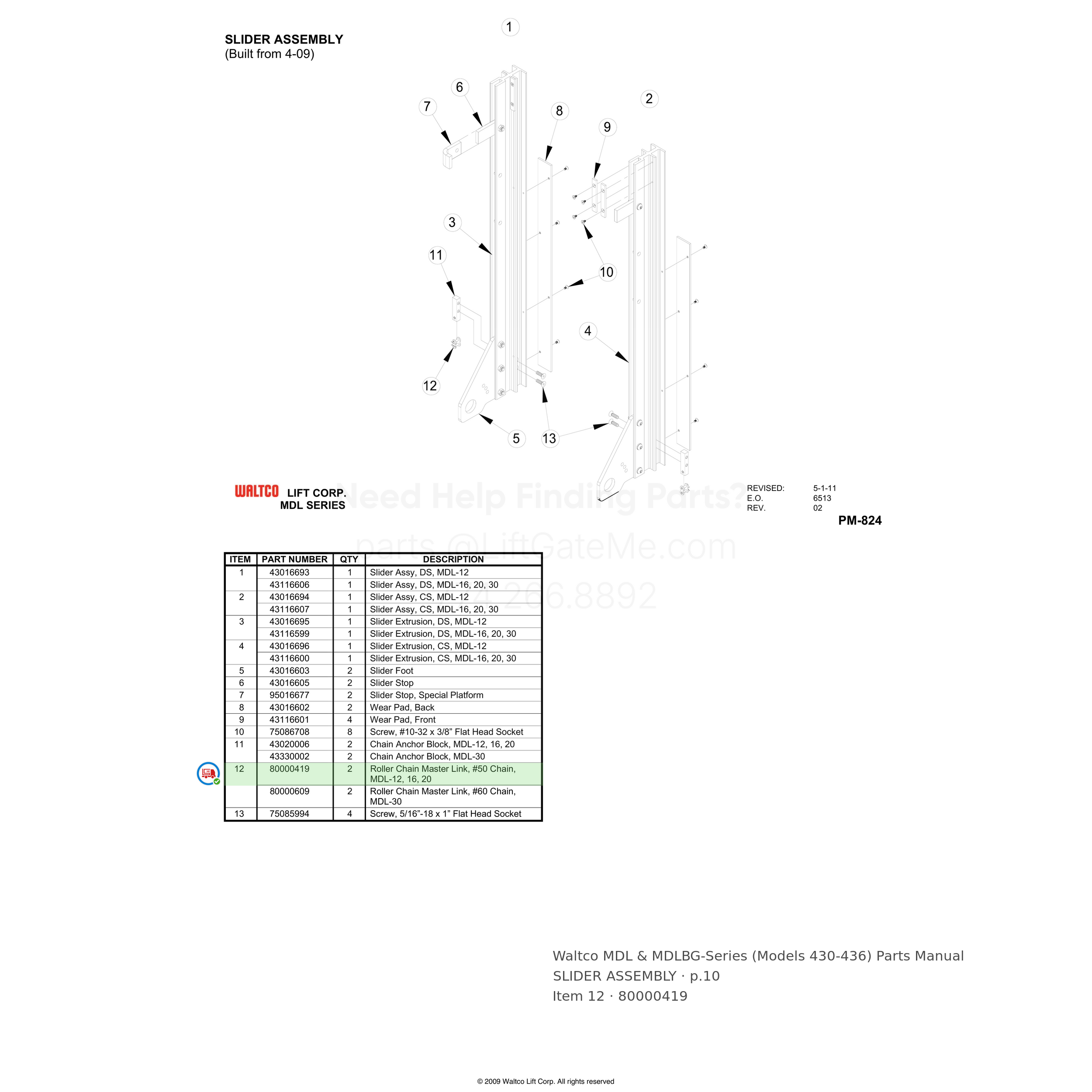 Waltco MDL & MDLBG-Series (Models 430-436)